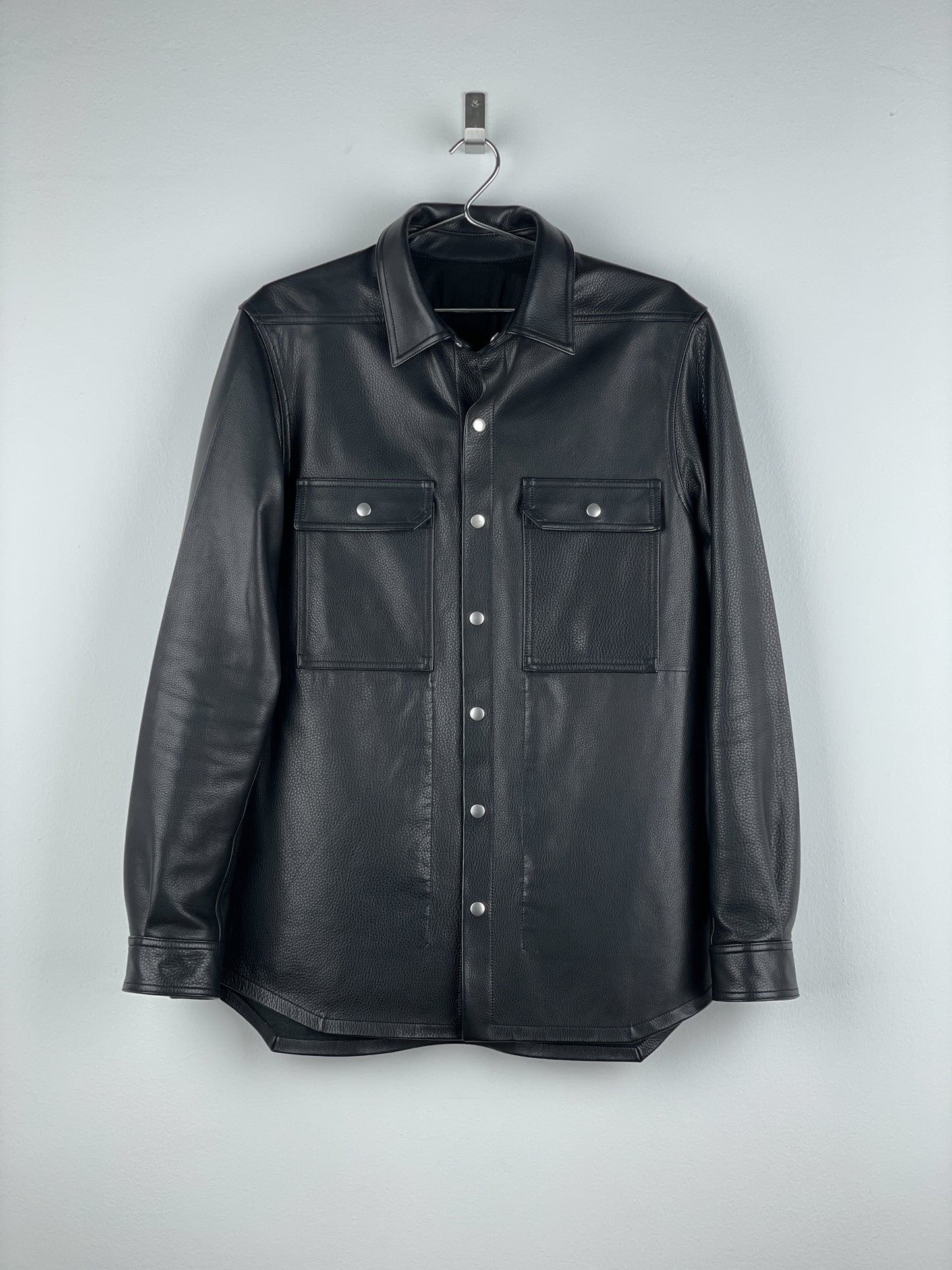 Rick Owens AW22 'Strobe' Leather Porterville Overshirt