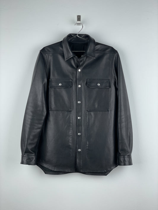 Rick Owens AW22 'Strobe' Leather Porterville Overshirt