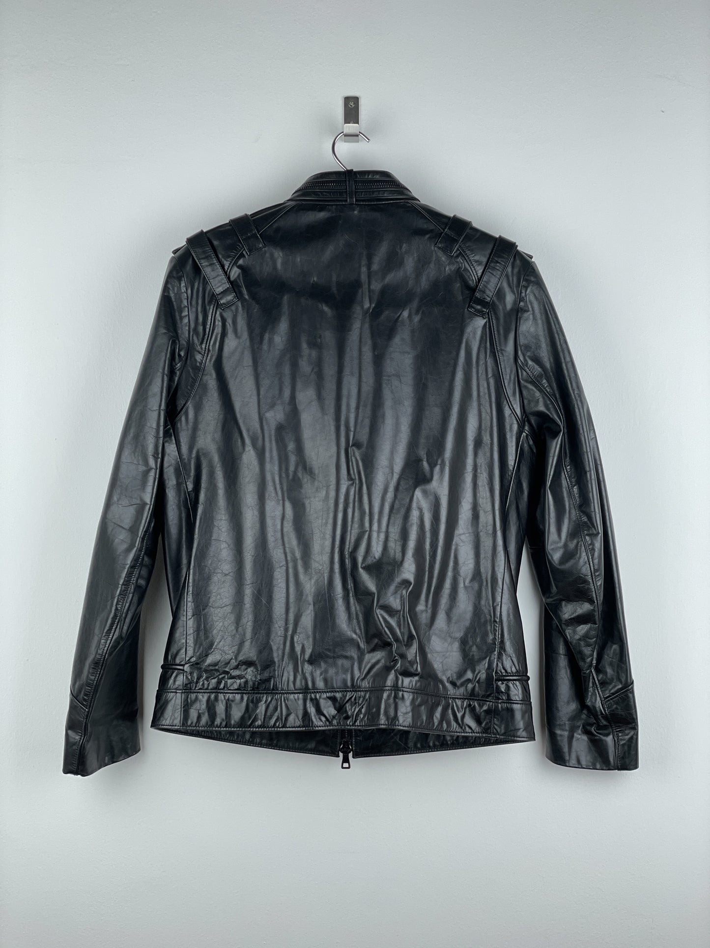 Balmain SS10 Decarnin Bondage Strap Militant Leather Jacket
