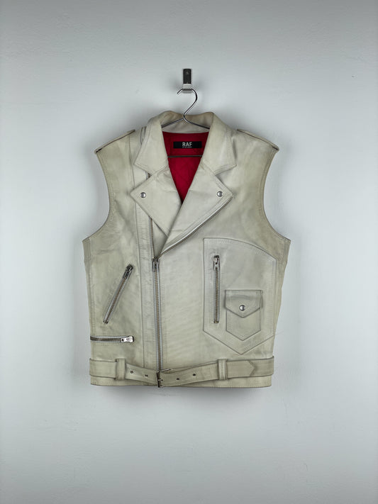 RAF by Raf Simons AW05 Sleeveless Leather Moto Biker Vest