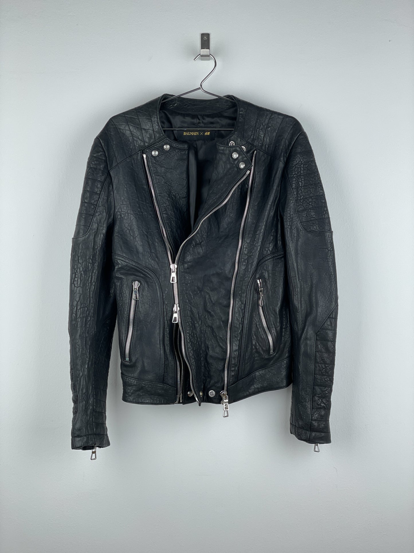 Balmain x H&M AW15 Double-Zipper Biker Leather Jacket