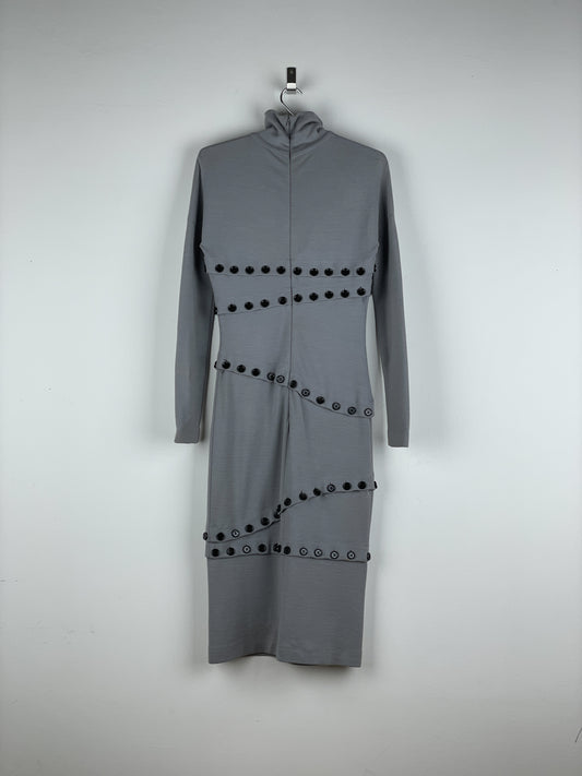 Dolce & Gabbana AW03 Convertible Button Bondage Turtleneck Dress