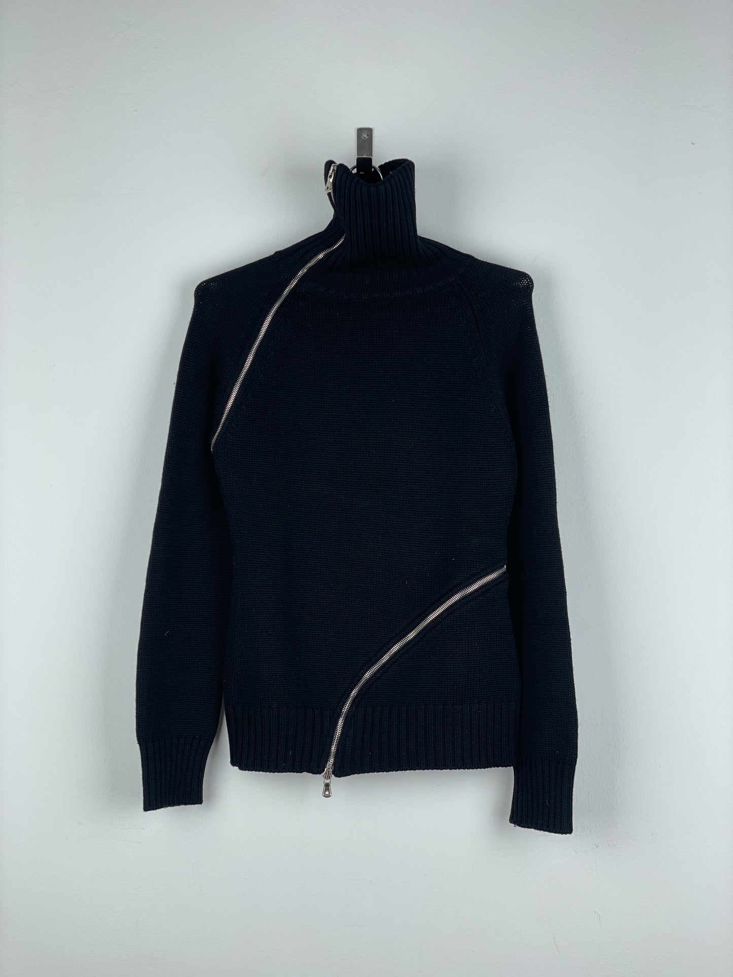 Dolce & Gabbana AW03 Spiral Zip Knit Turtleneck Sweater