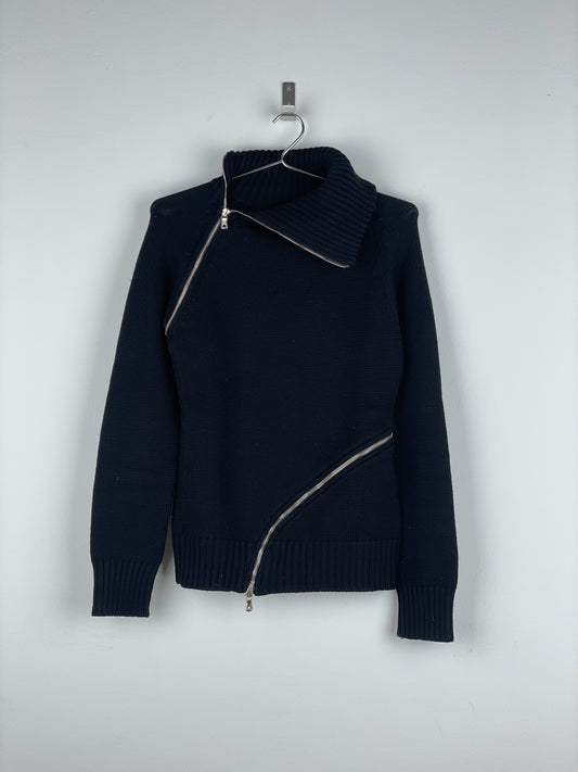 Dolce & Gabbana AW03 Spiral Zip Knit Turtleneck Sweater