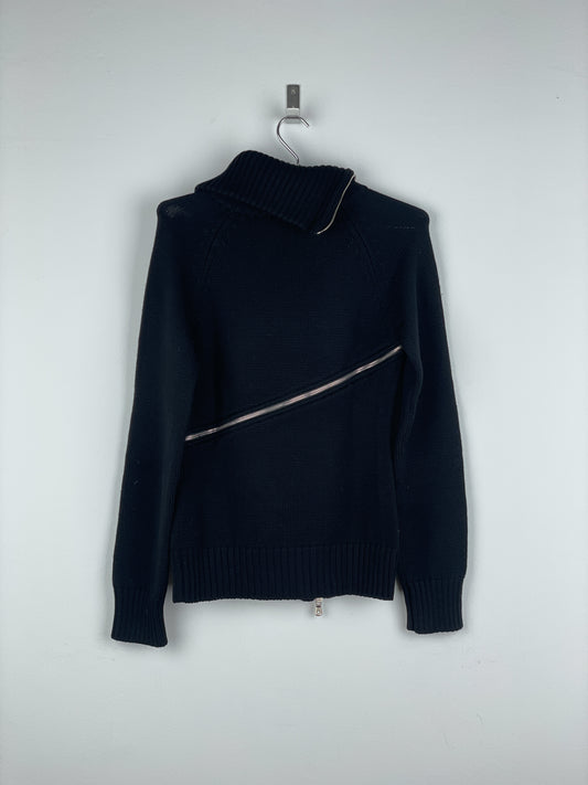 Dolce & Gabbana AW03 Spiral Zip Knit Turtleneck Sweater