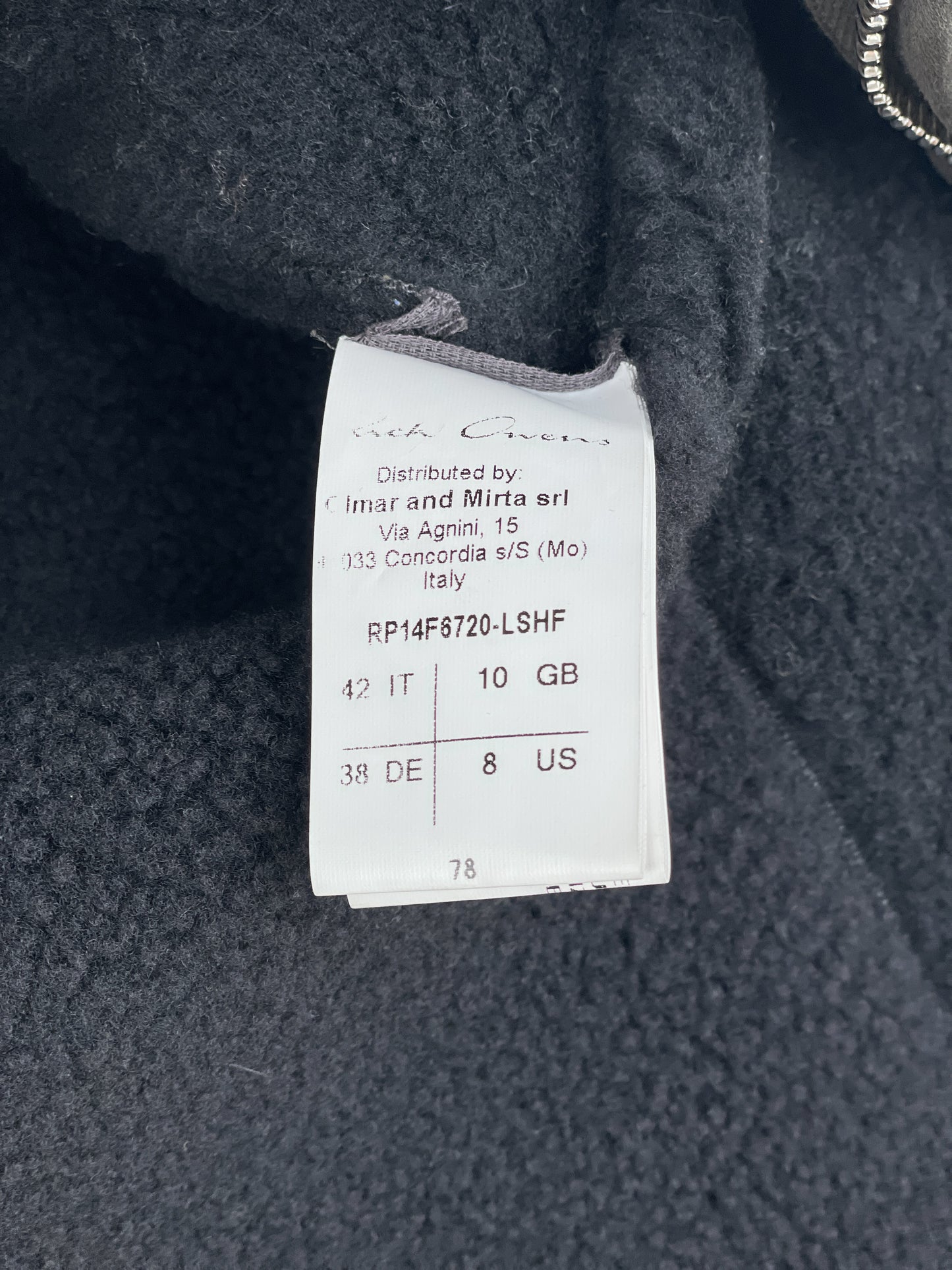 Rick Owens AW14 'Moody' Shearling Leather Mollino Jacket