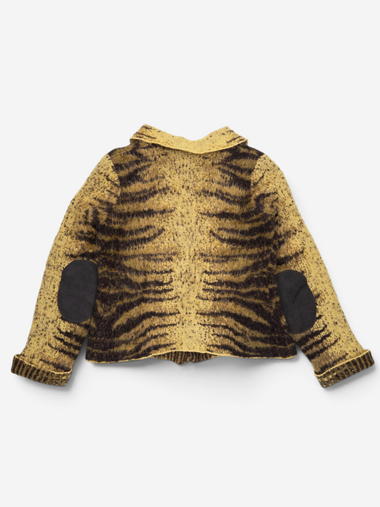 Roberto Cavalli AW02 Fuzzy Safari Tiger Print Cardigan Jacket – back view
