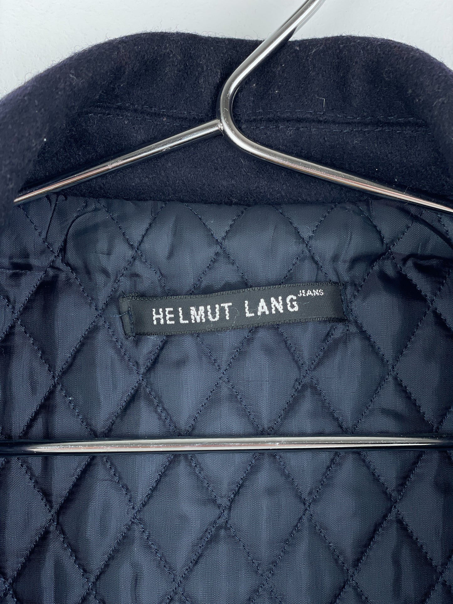 Helmut Lang AW97 Leather-Hem Pea Coat