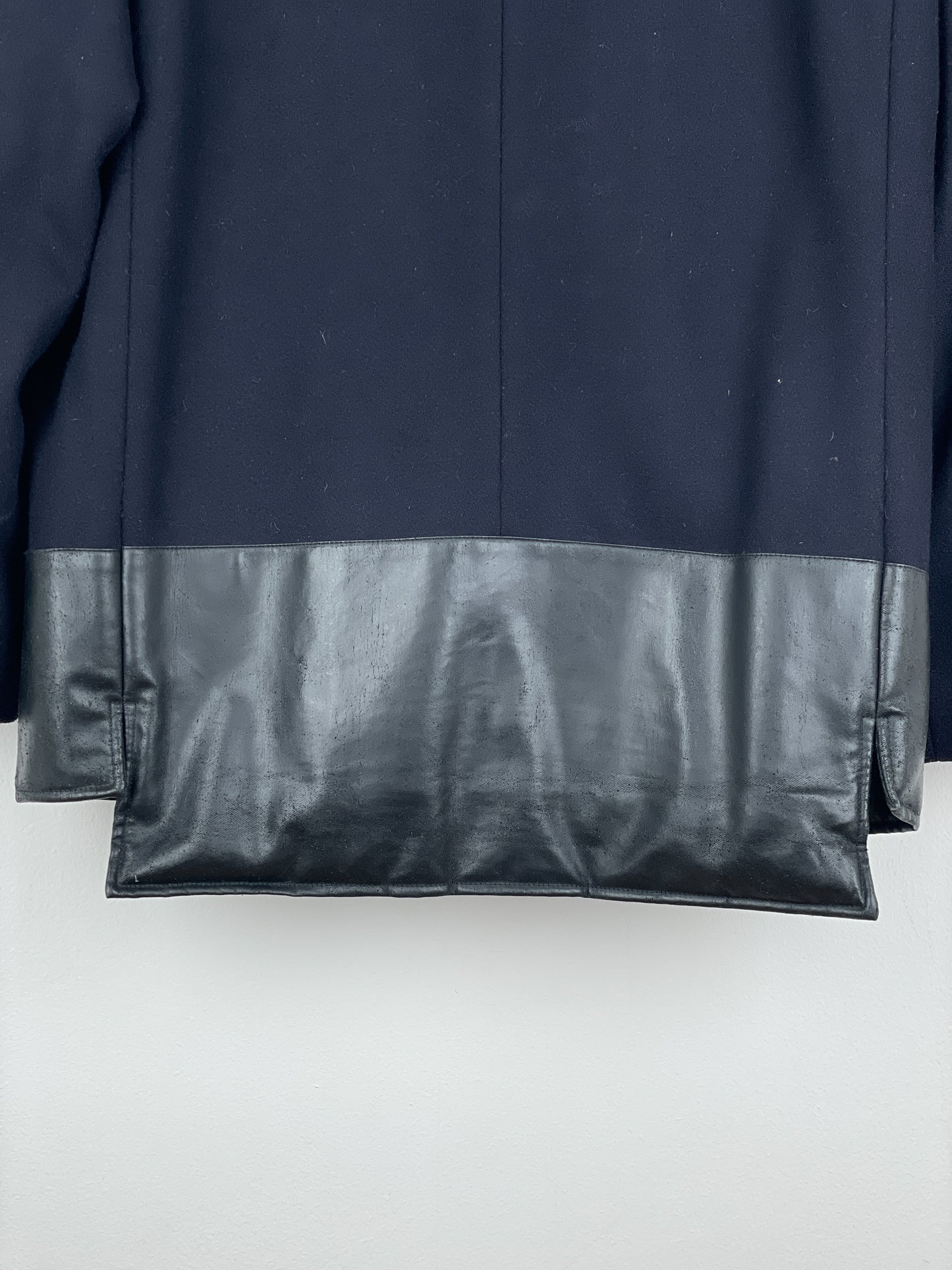 Helmut Lang AW97 Leather-Hem Pea Coat
