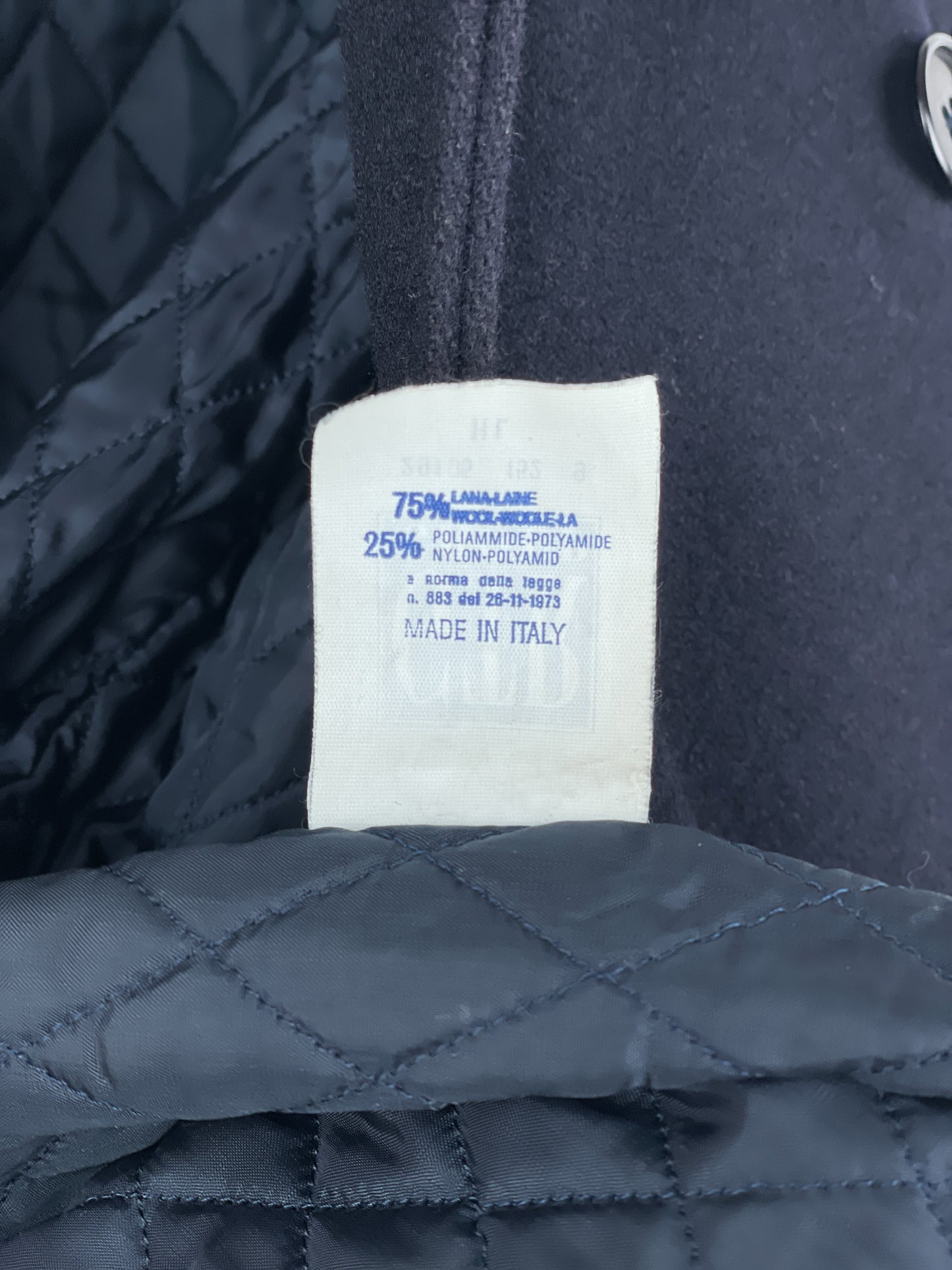 Helmut Lang AW97 Leather-Hem Pea Coat