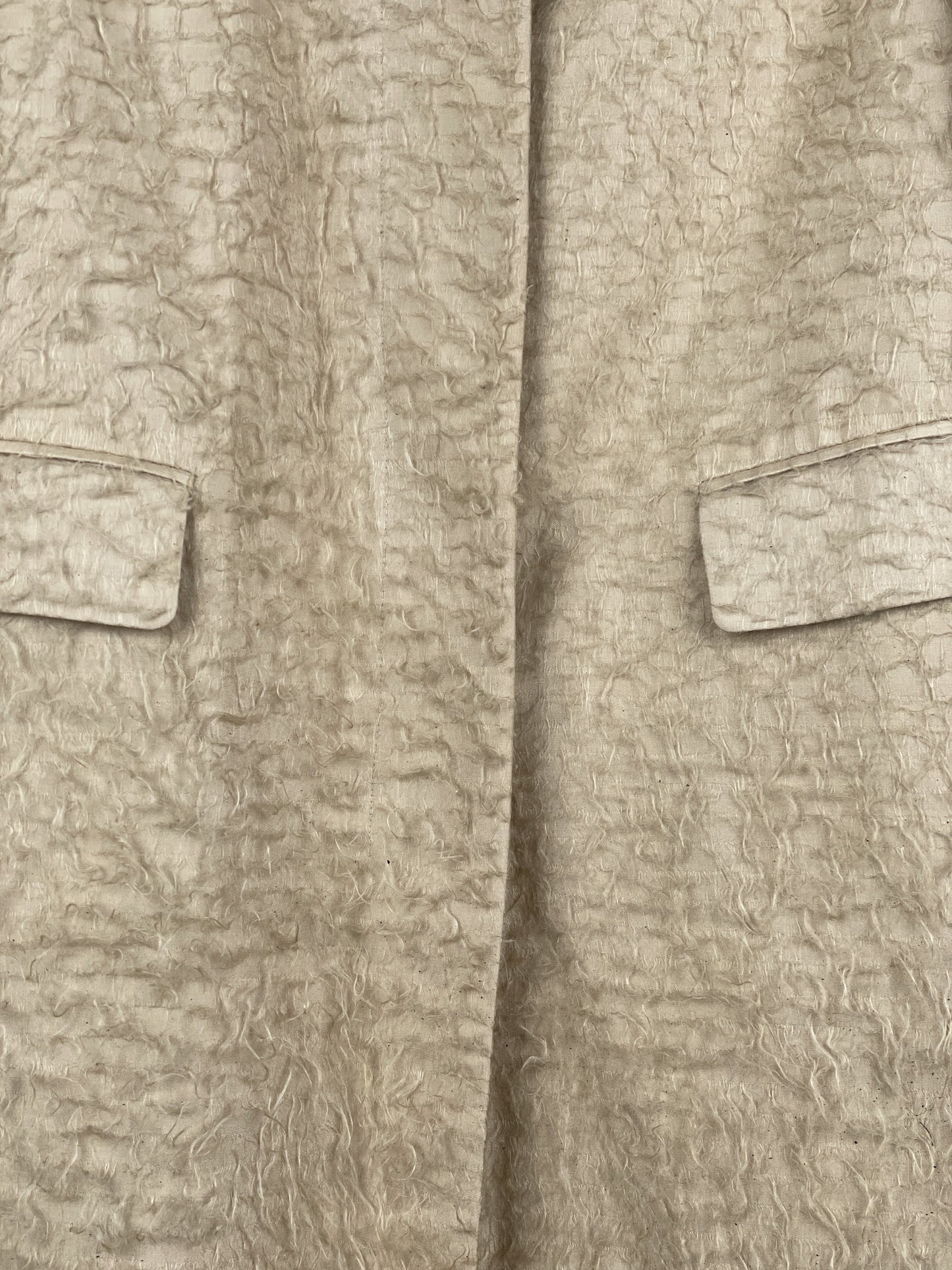 Helmut Lang 1990s Shaggy Fringe Chesterfield Coat