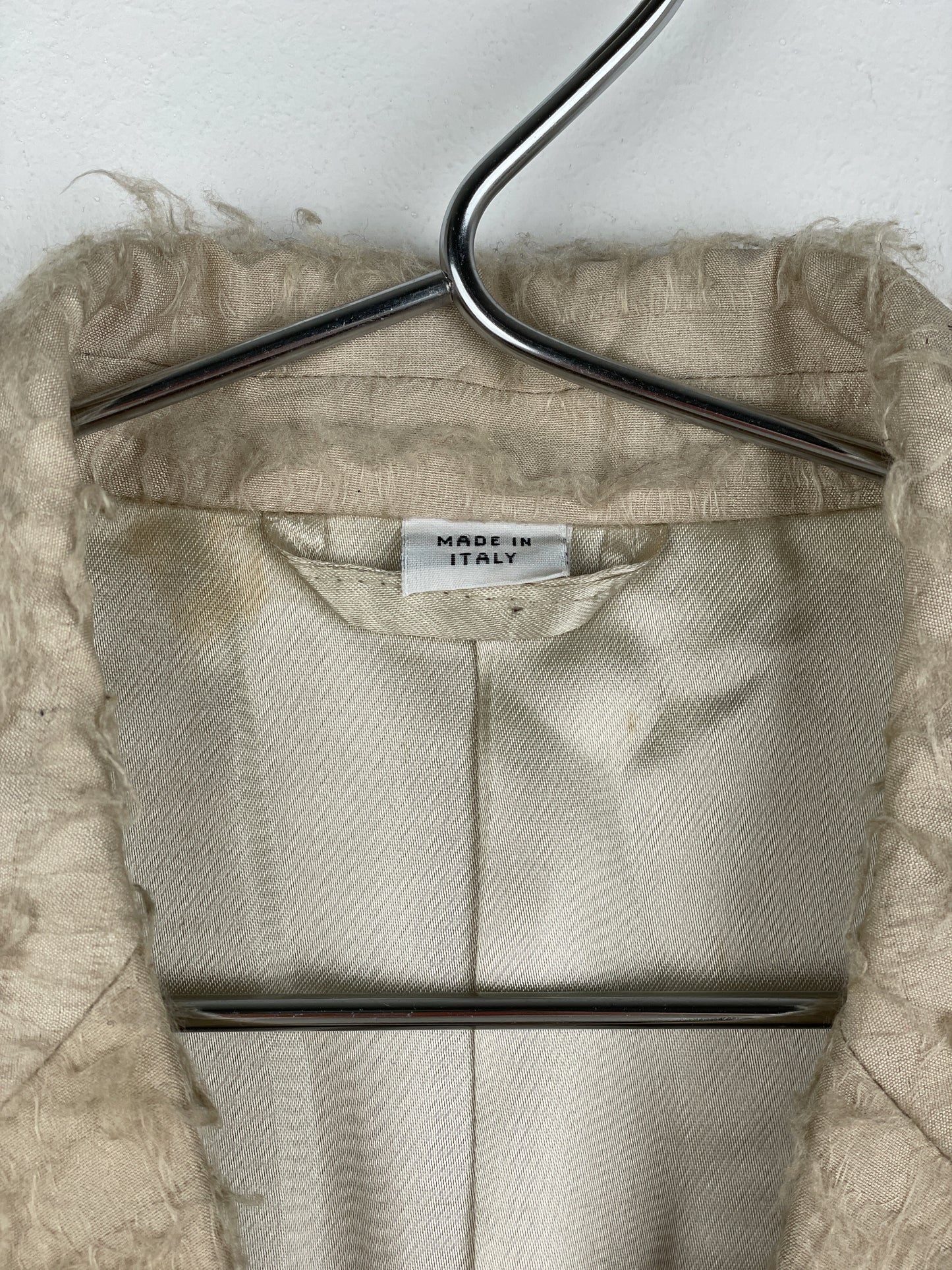 Helmut Lang 1990s Shaggy Fringe Chesterfield Coat