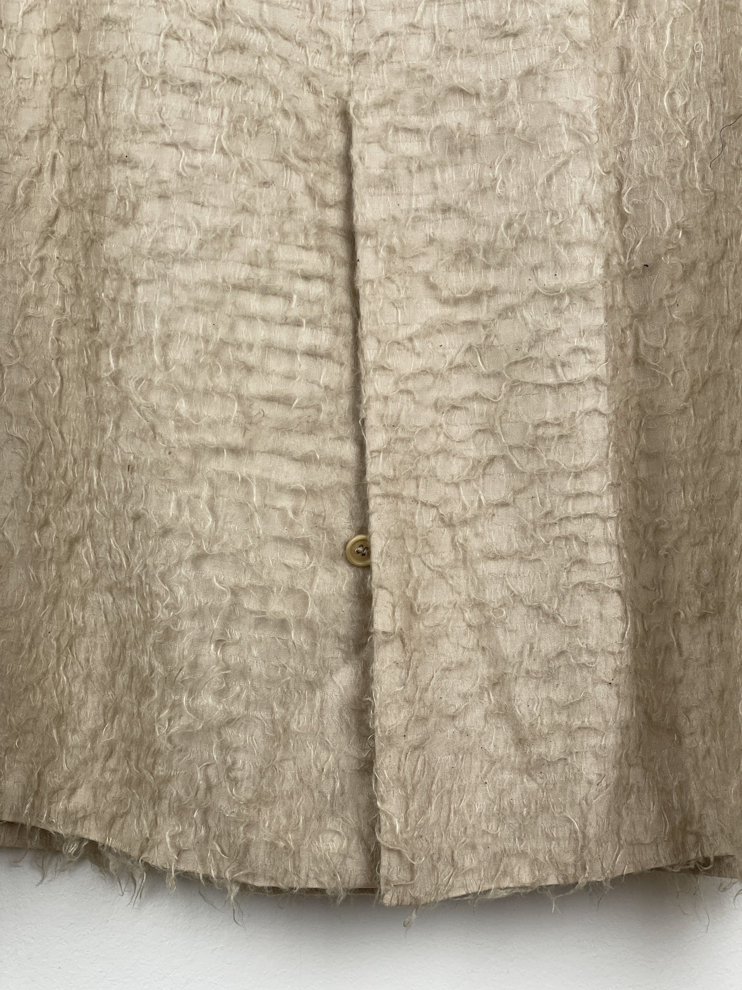 Helmut Lang 1990s Shaggy Fringe Chesterfield Coat