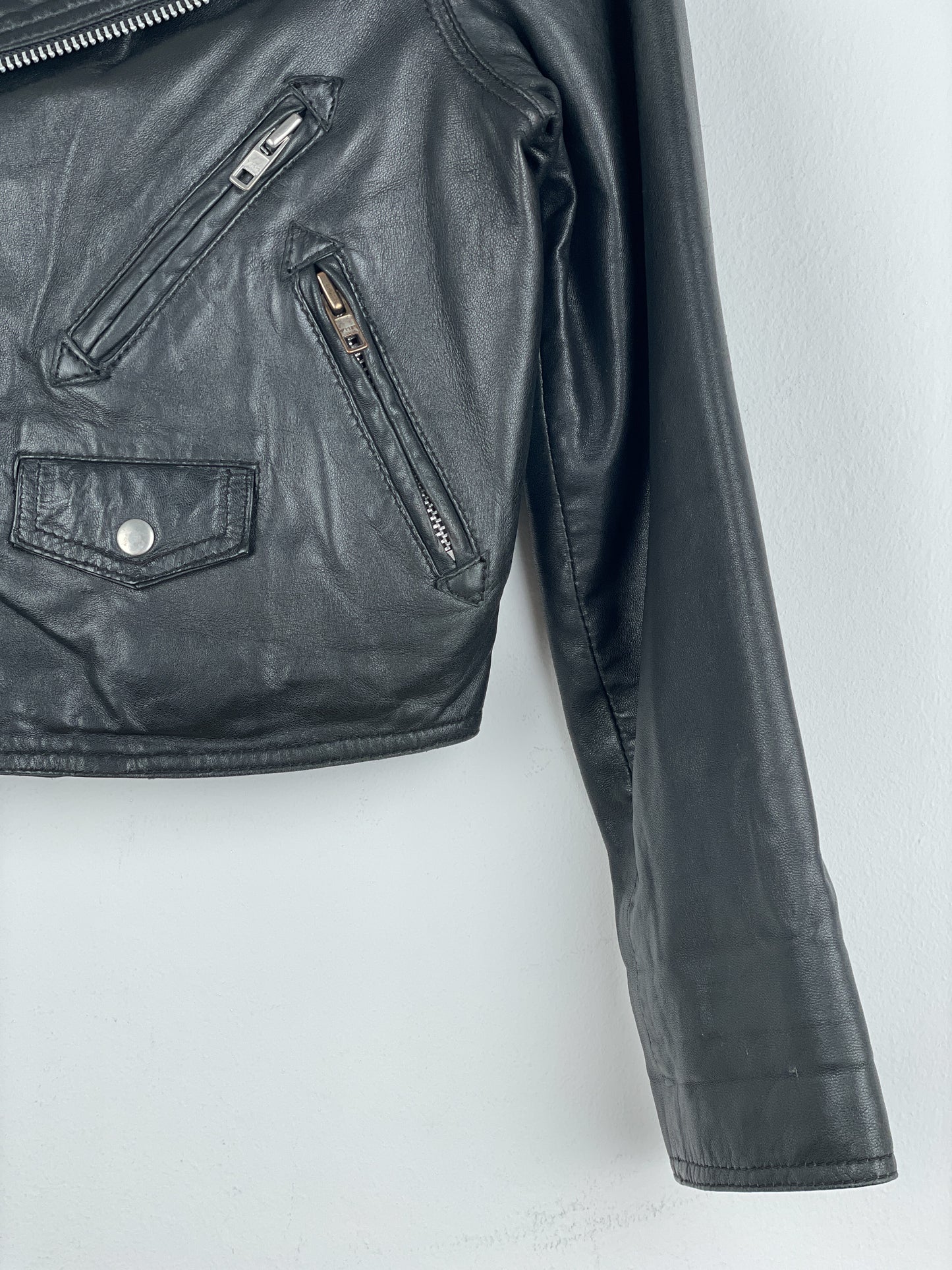 Jean Paul Gaultier 1990s Cropped Leather Biker Jacket