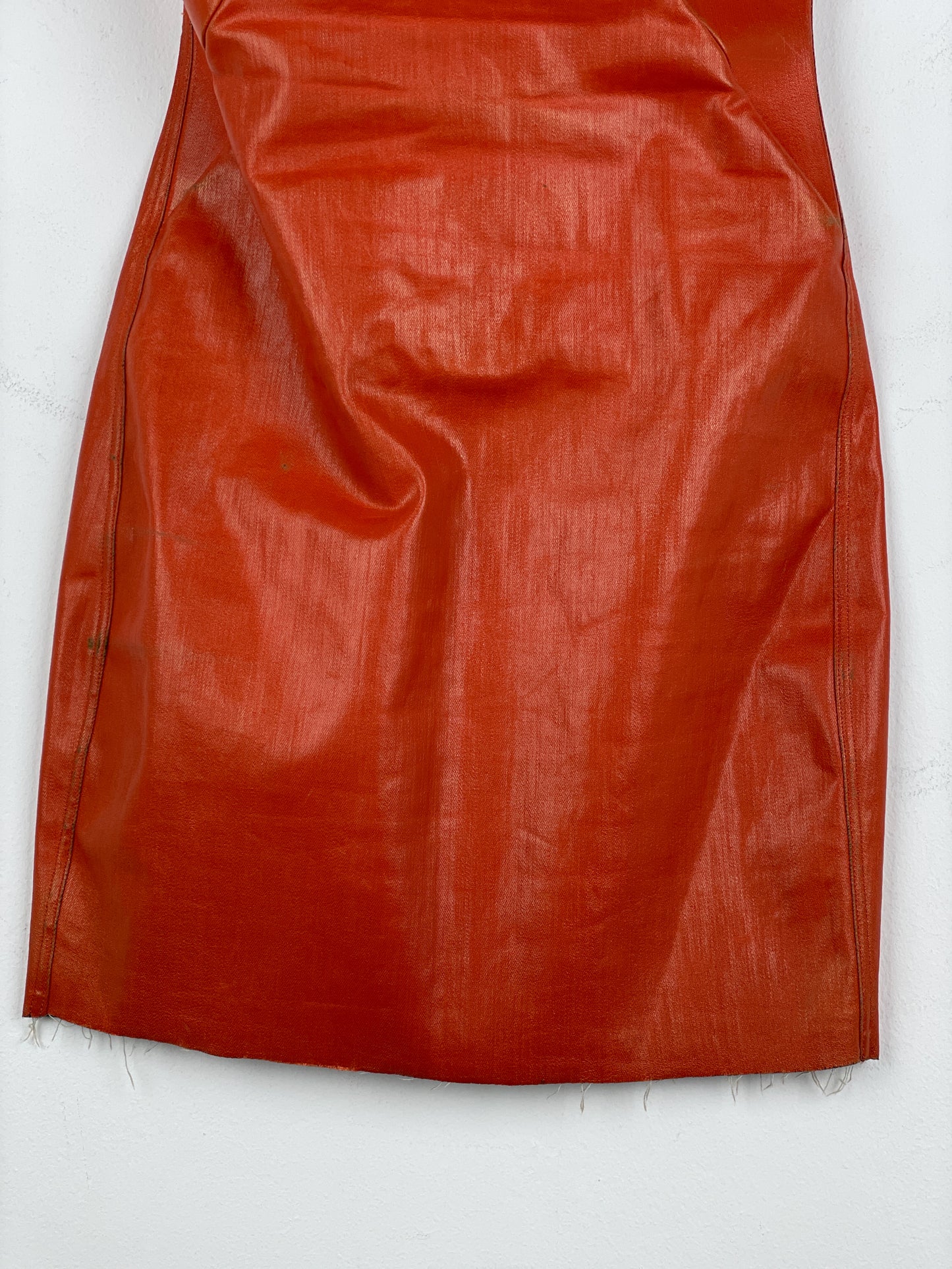 Rick Owens AW22 'Strobe' Coated Denim Prong Mini Dress