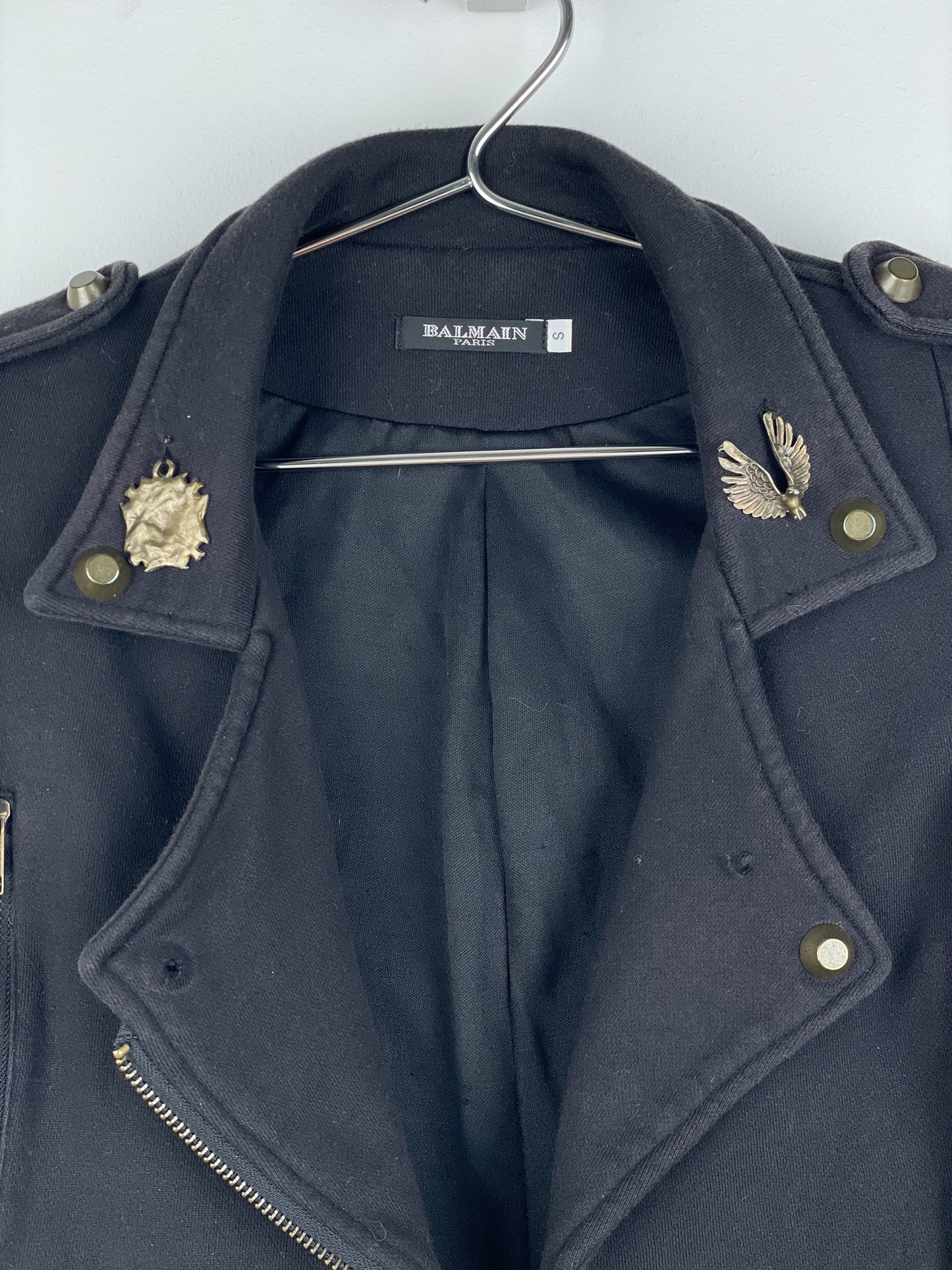 Balmain Military Patch Biker Jacket