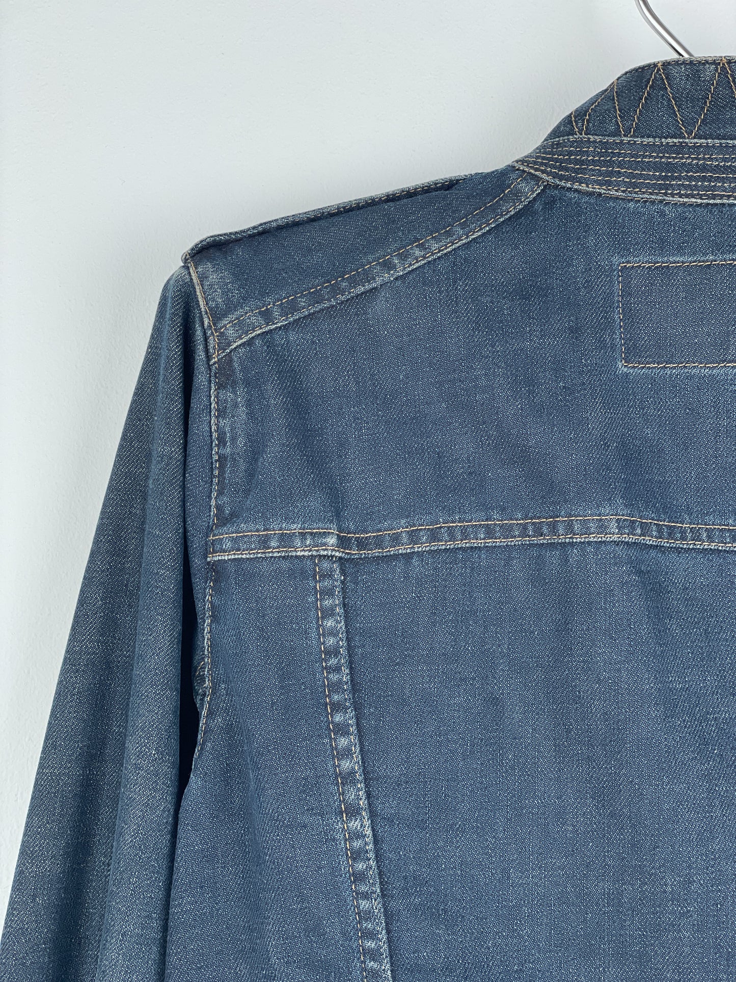 Gucci by Tom Ford SS02 Epaulettes Dark Denim Trucker Jacket