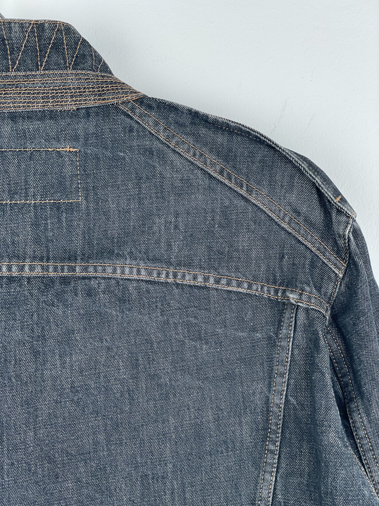 Gucci by Tom Ford SS02 Epaulettes Dark Denim Trucker Jacket