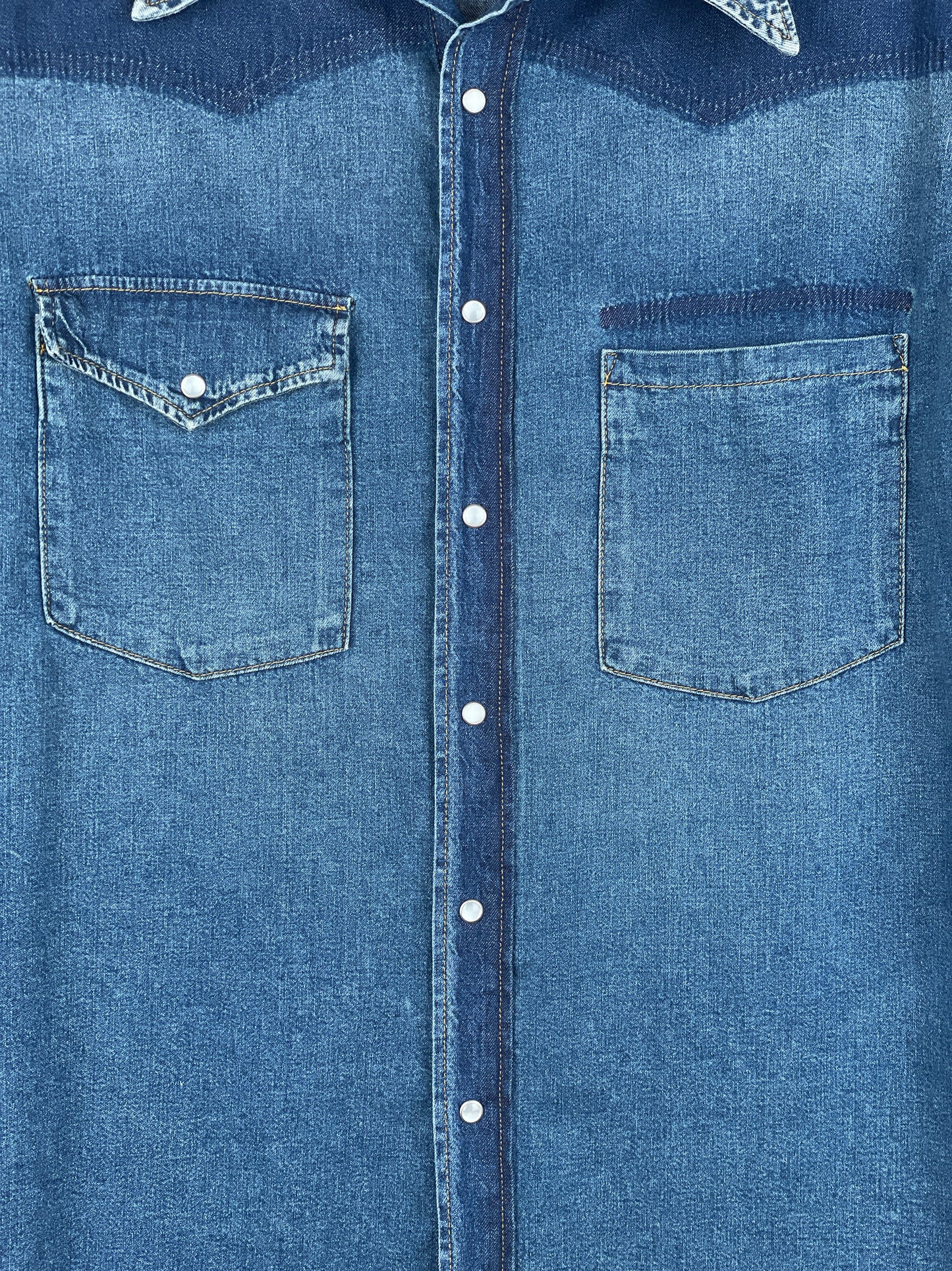 Maison Margiela SS22 Deconstructed Western Denim Button-Up Shirt
