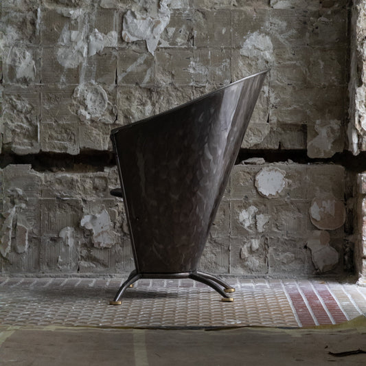 Steel-Line 1980s Post-Modern Sculptural Steel Lounge Chair