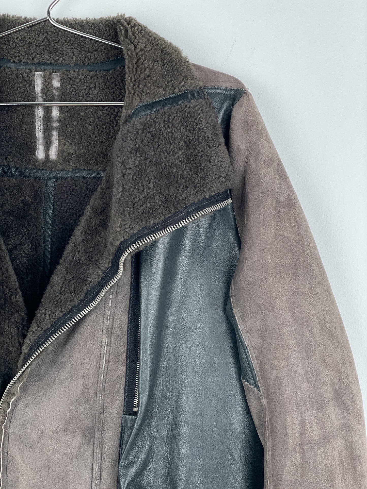 Rick Owens Sample Shearling Leather Coat