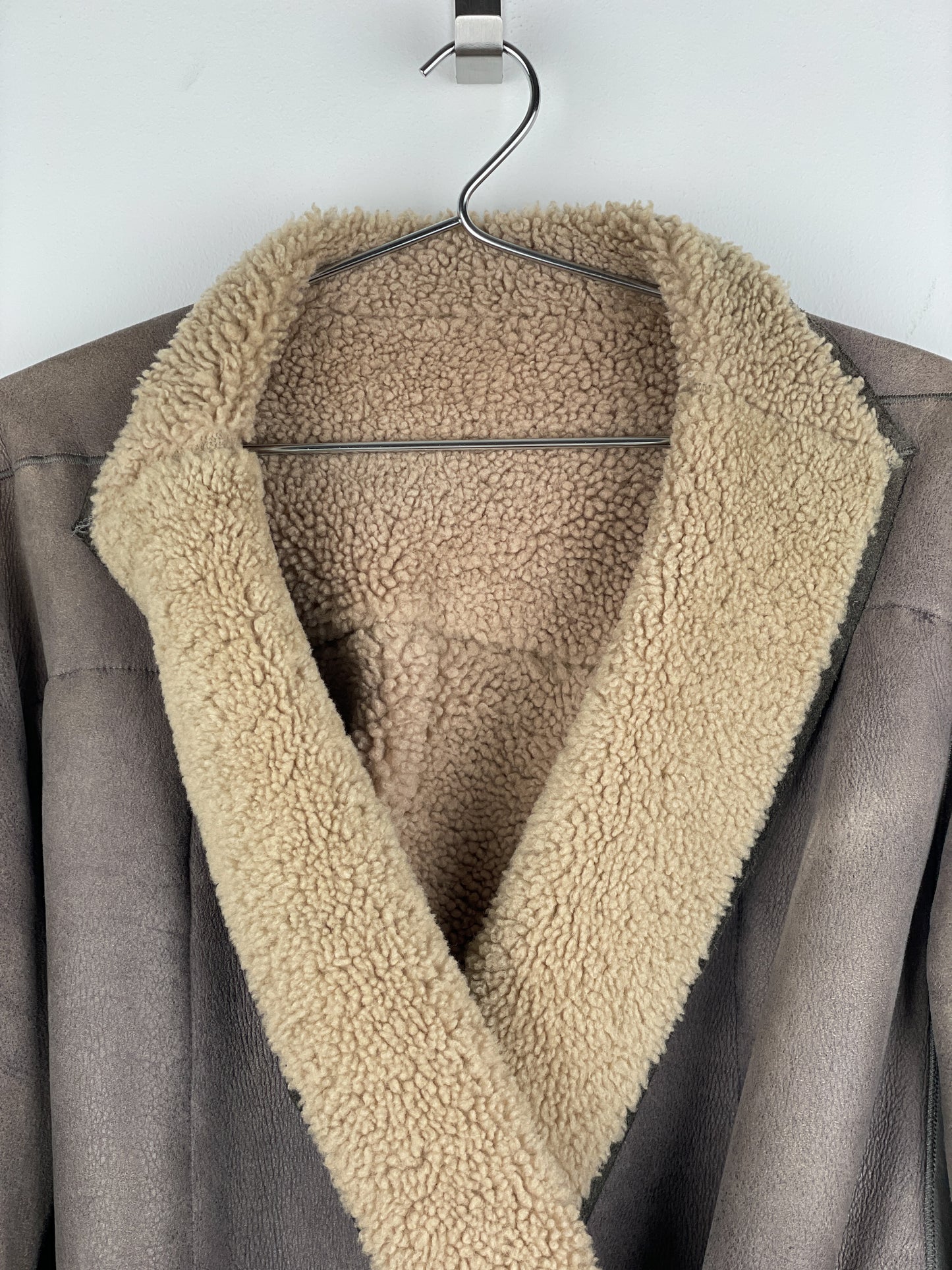Rick Owens AW10 'Gleam' Belted Shearling Leather Jacket