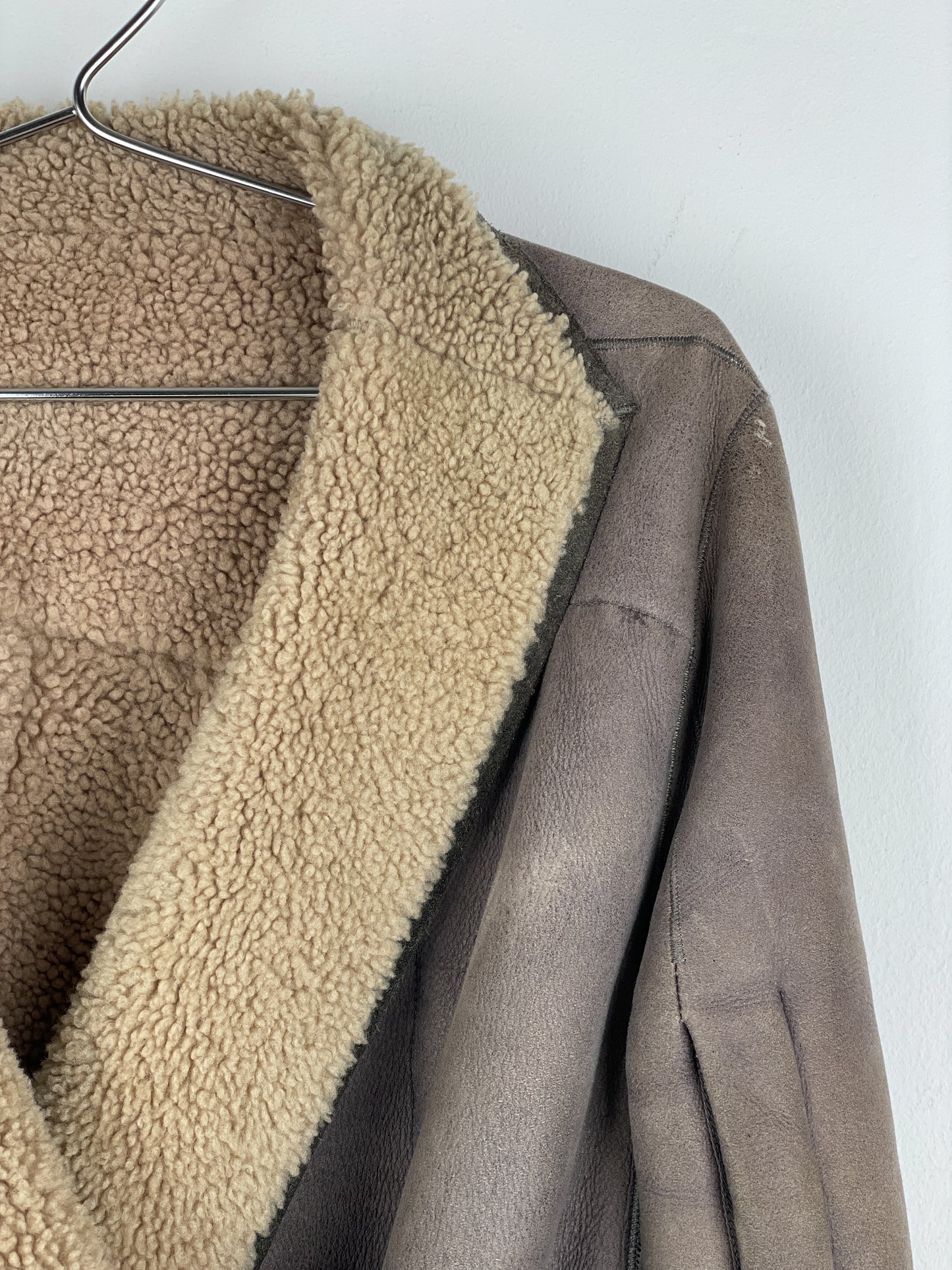 Rick Owens AW10 'Gleam' Belted Shearling Leather Jacket