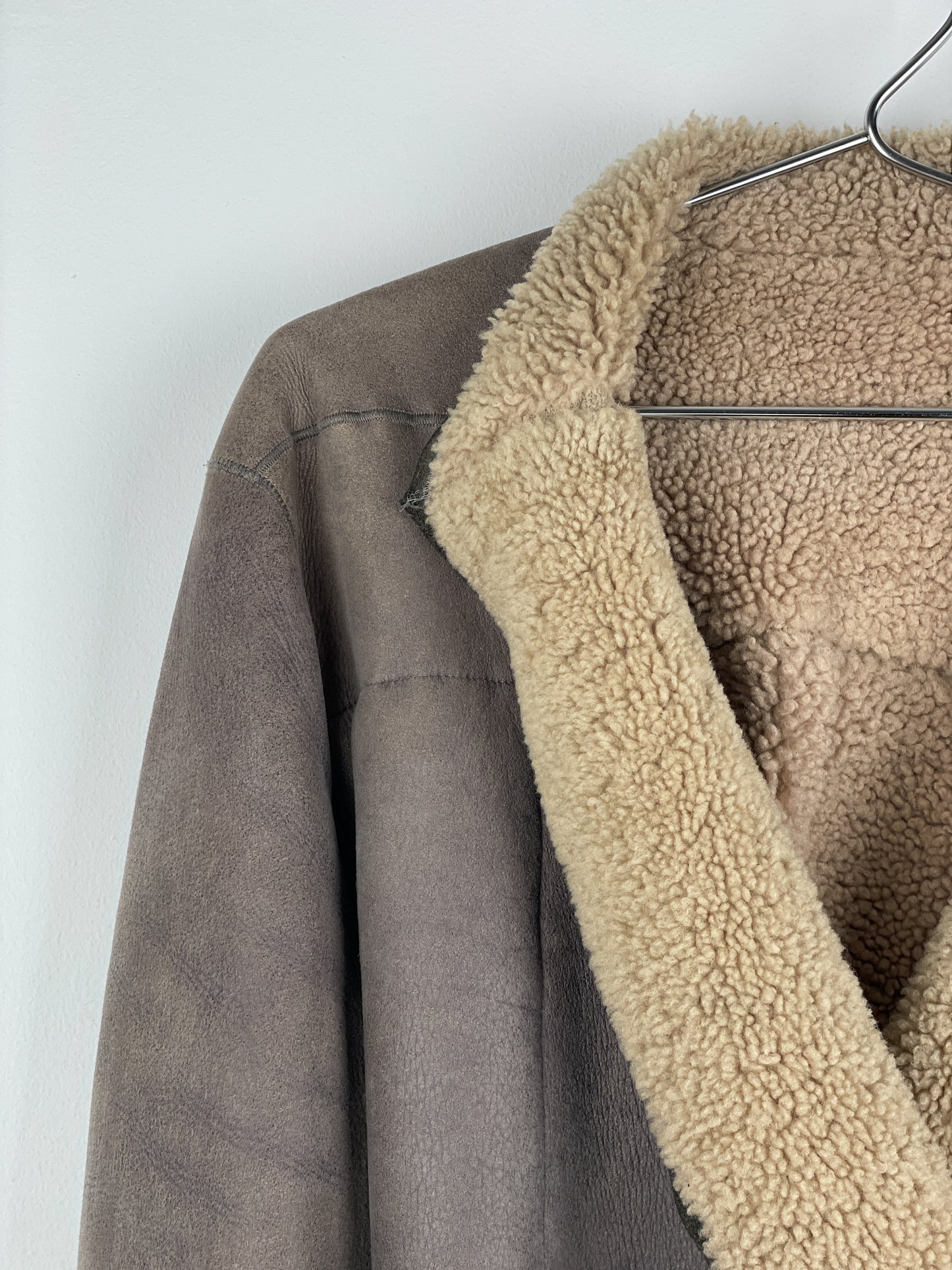 Rick Owens AW10 'Gleam' Belted Shearling Leather Jacket