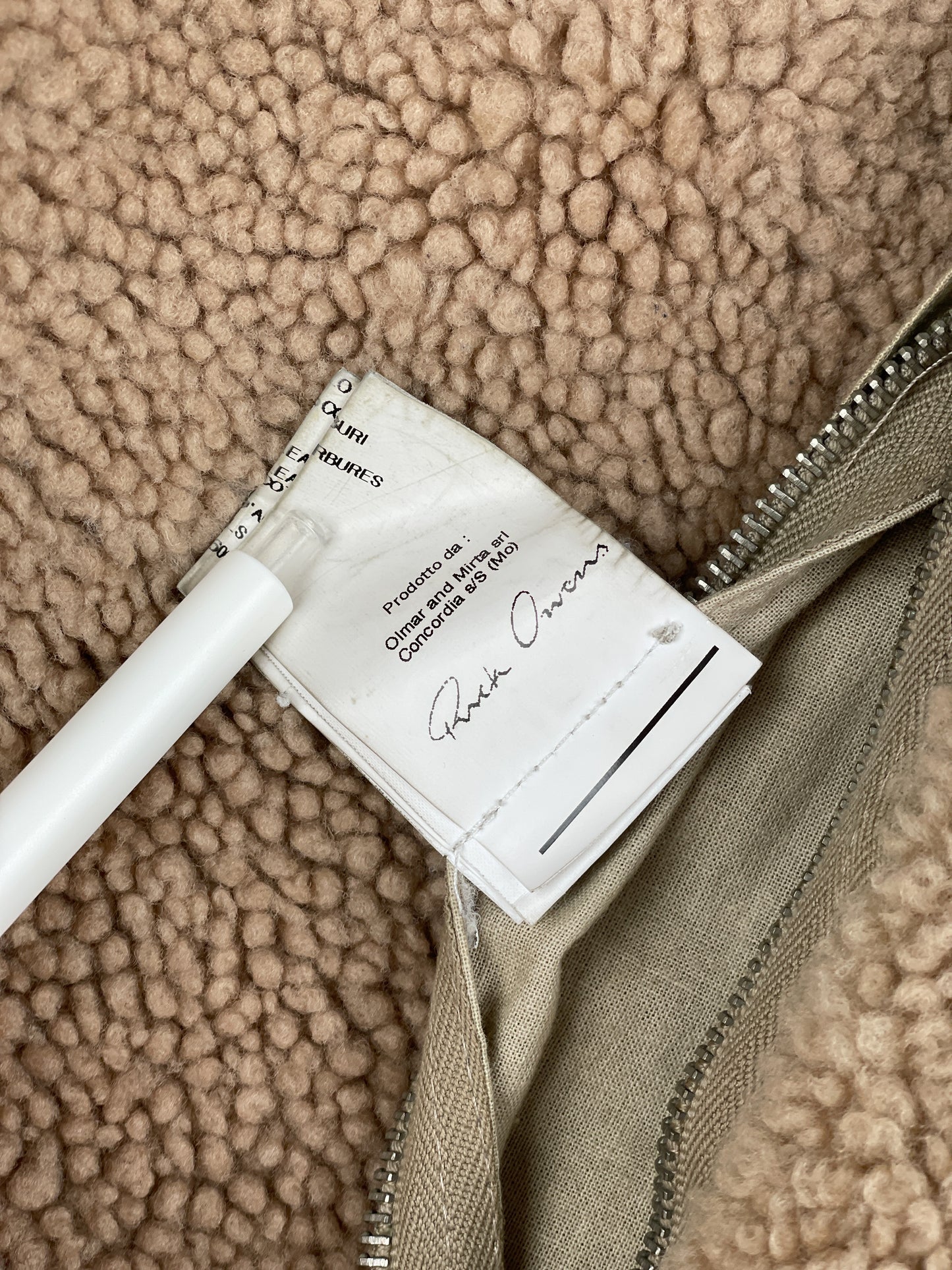 Rick Owens AW10 'Gleam' Belted Shearling Leather Jacket