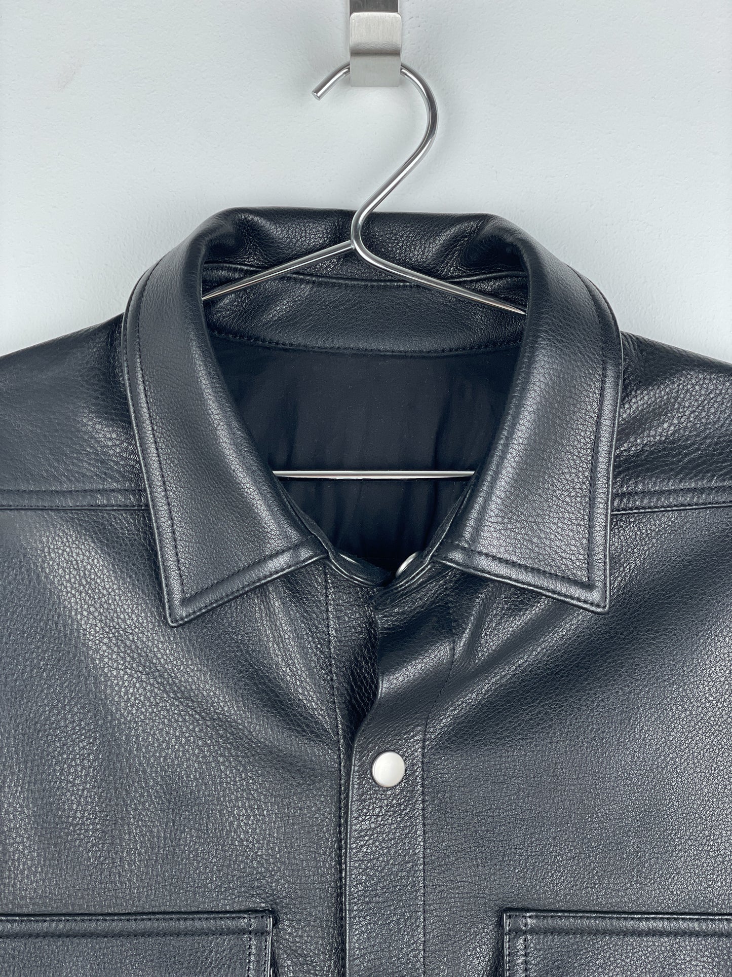 Rick Owens AW22 'Strobe' Leather Porterville Overshirt