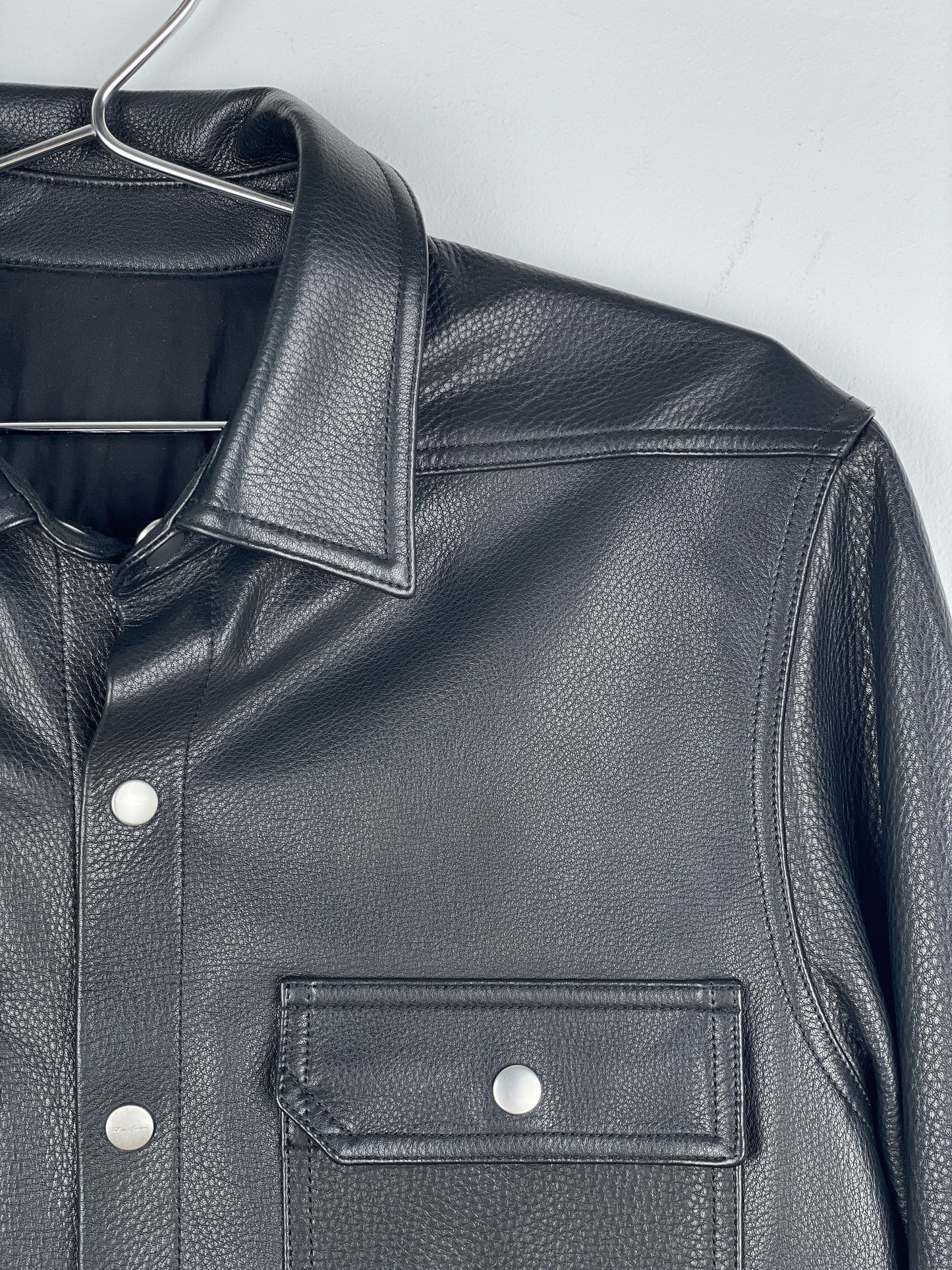 Rick Owens AW22 'Strobe' Leather Porterville Overshirt
