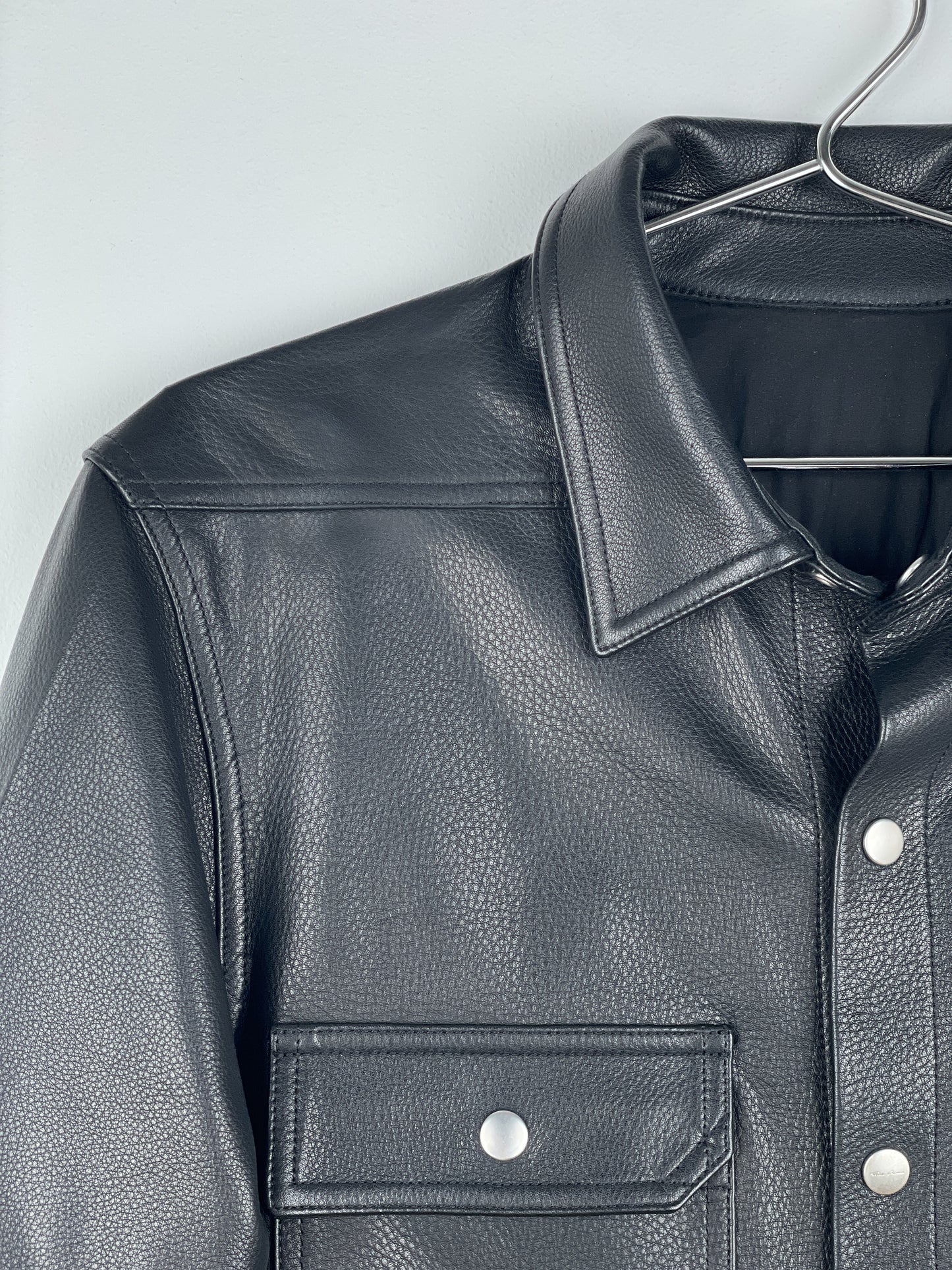 Rick Owens AW22 'Strobe' Leather Porterville Overshirt
