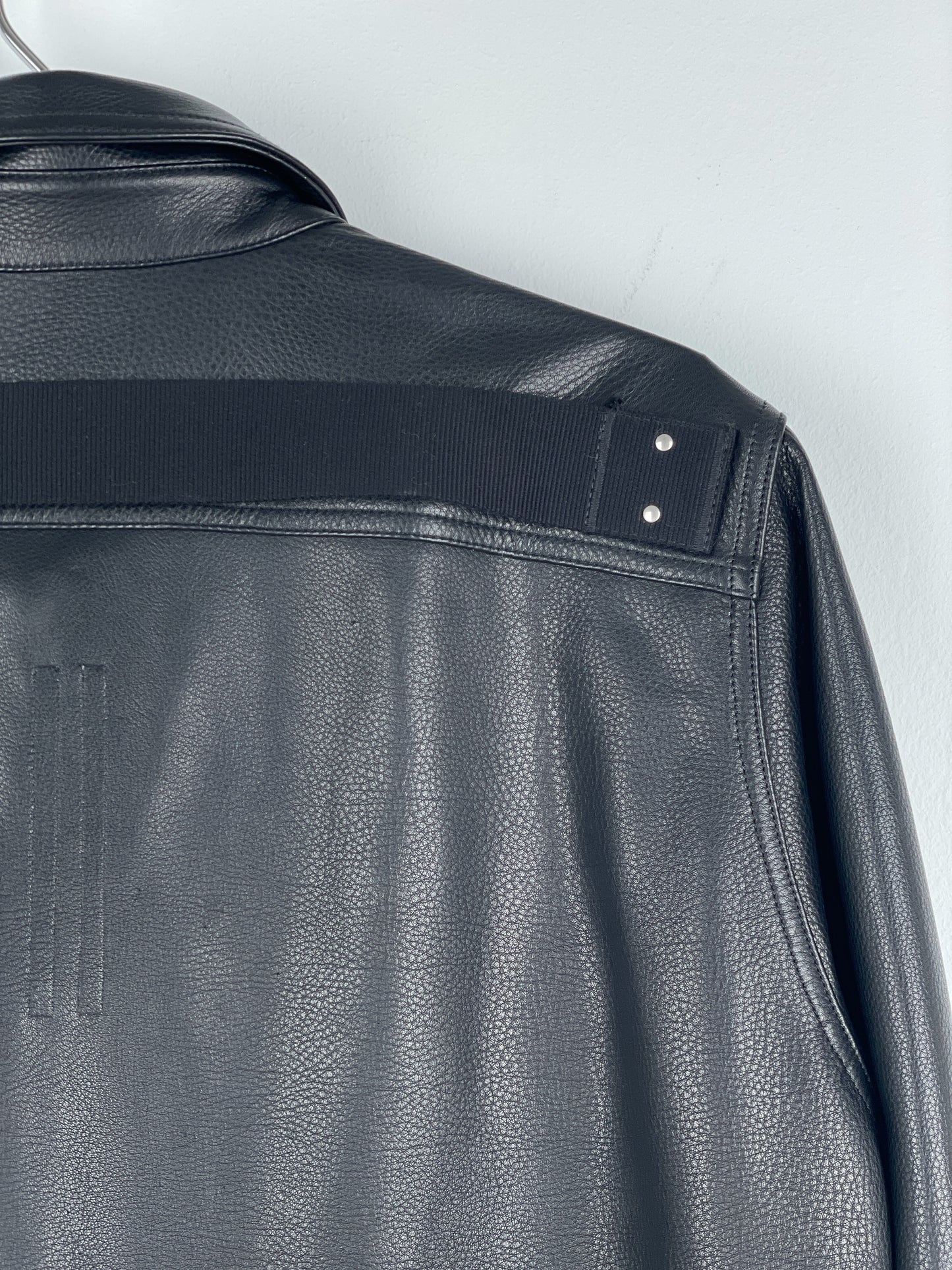 Rick Owens AW22 'Strobe' Leather Porterville Overshirt