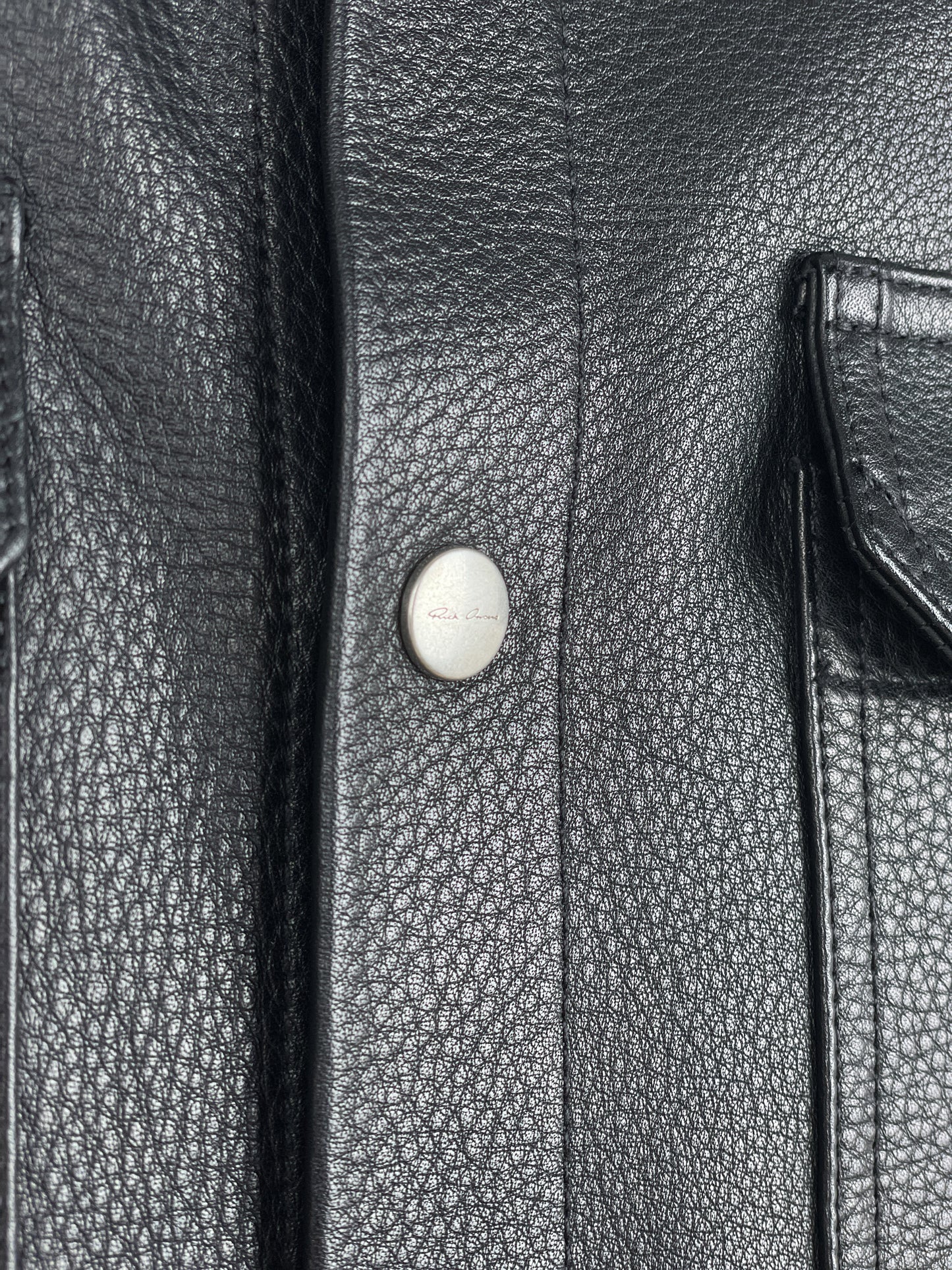 Rick Owens AW22 'Strobe' Leather Porterville Overshirt
