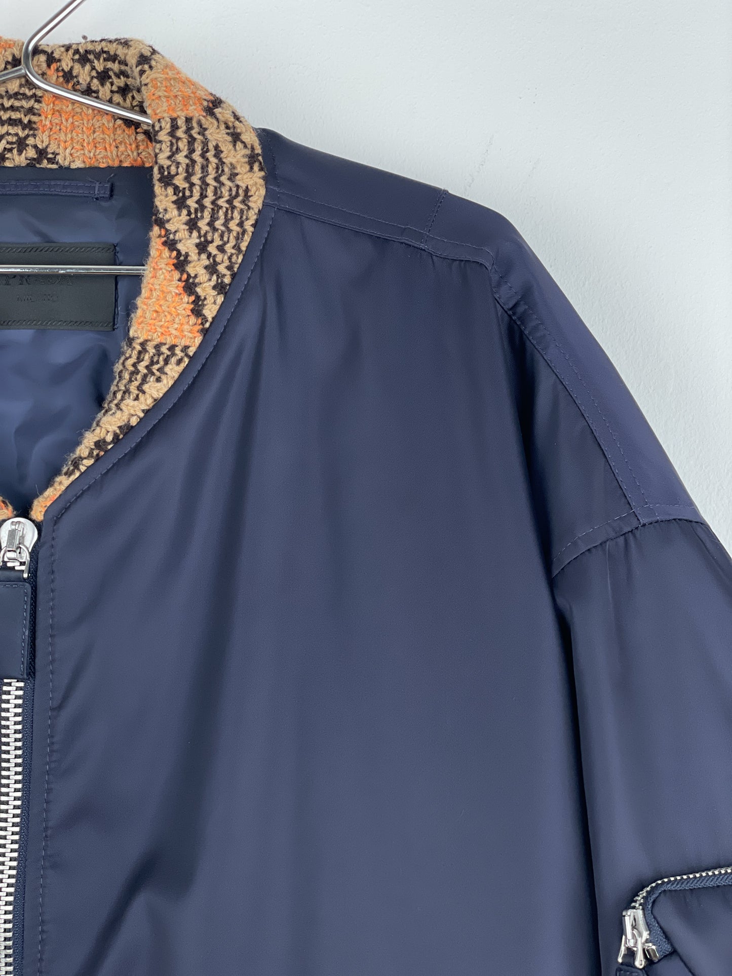 Prada AW21 Oversized Knit MA-1 Bomber Jacket