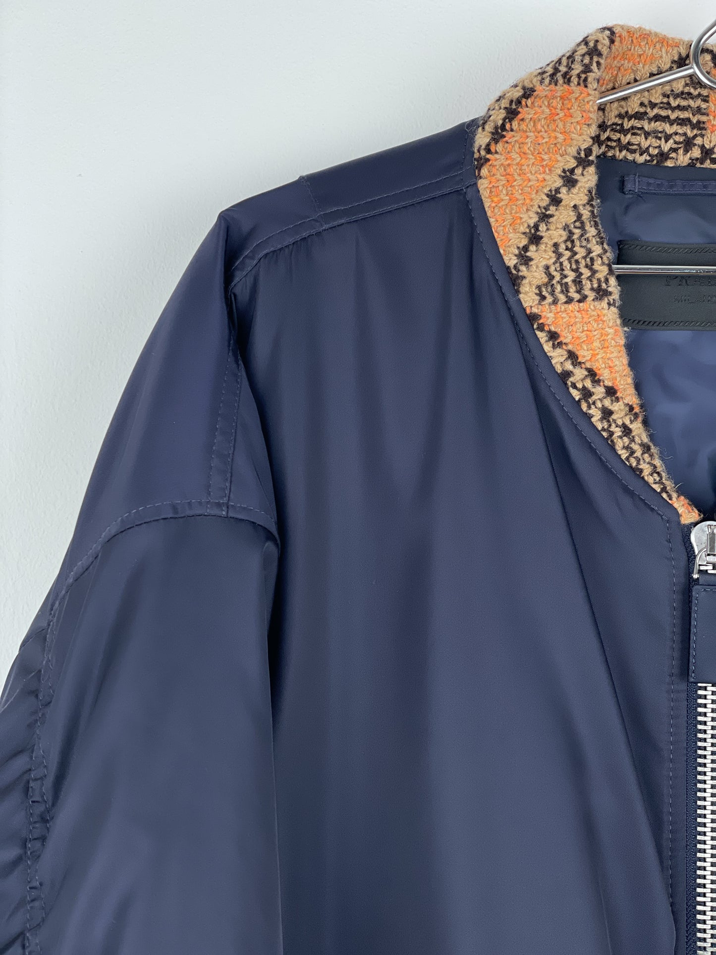 Prada AW21 Oversized Knit MA-1 Bomber Jacket