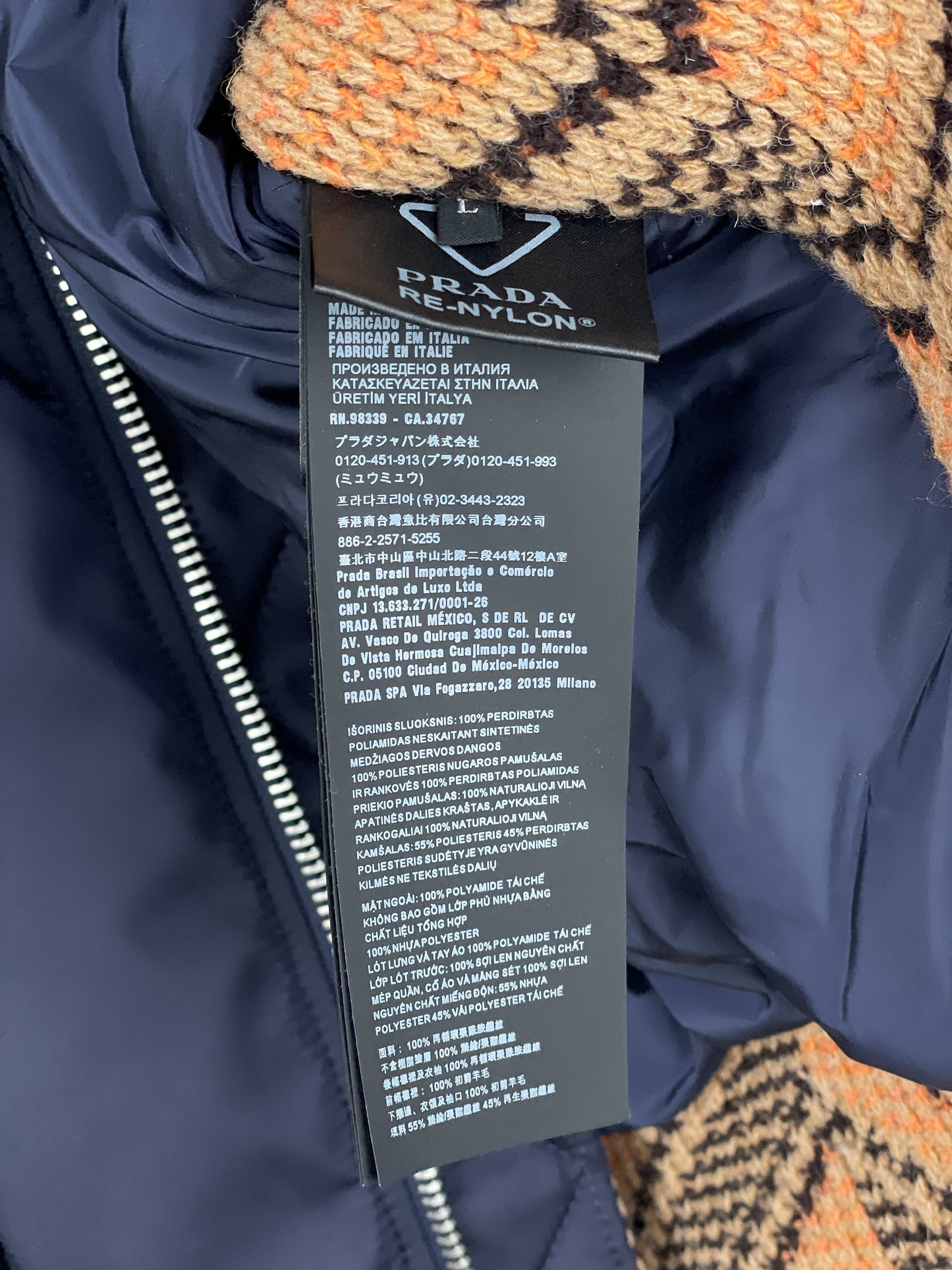 Prada AW21 Oversized Knit MA-1 Bomber Jacket