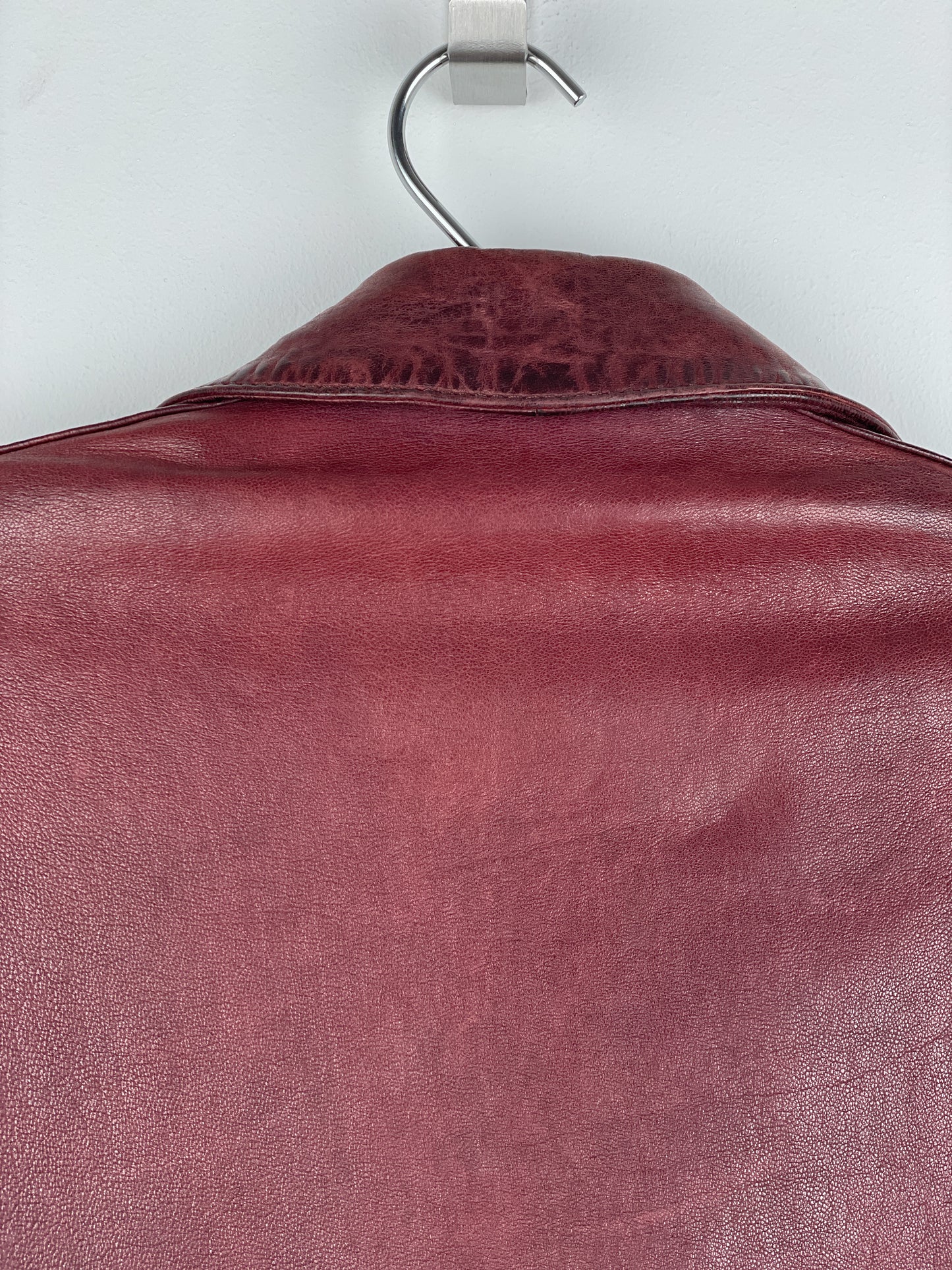 Balmain AW13 Decarnin Oxblood Biker Leather Jacket