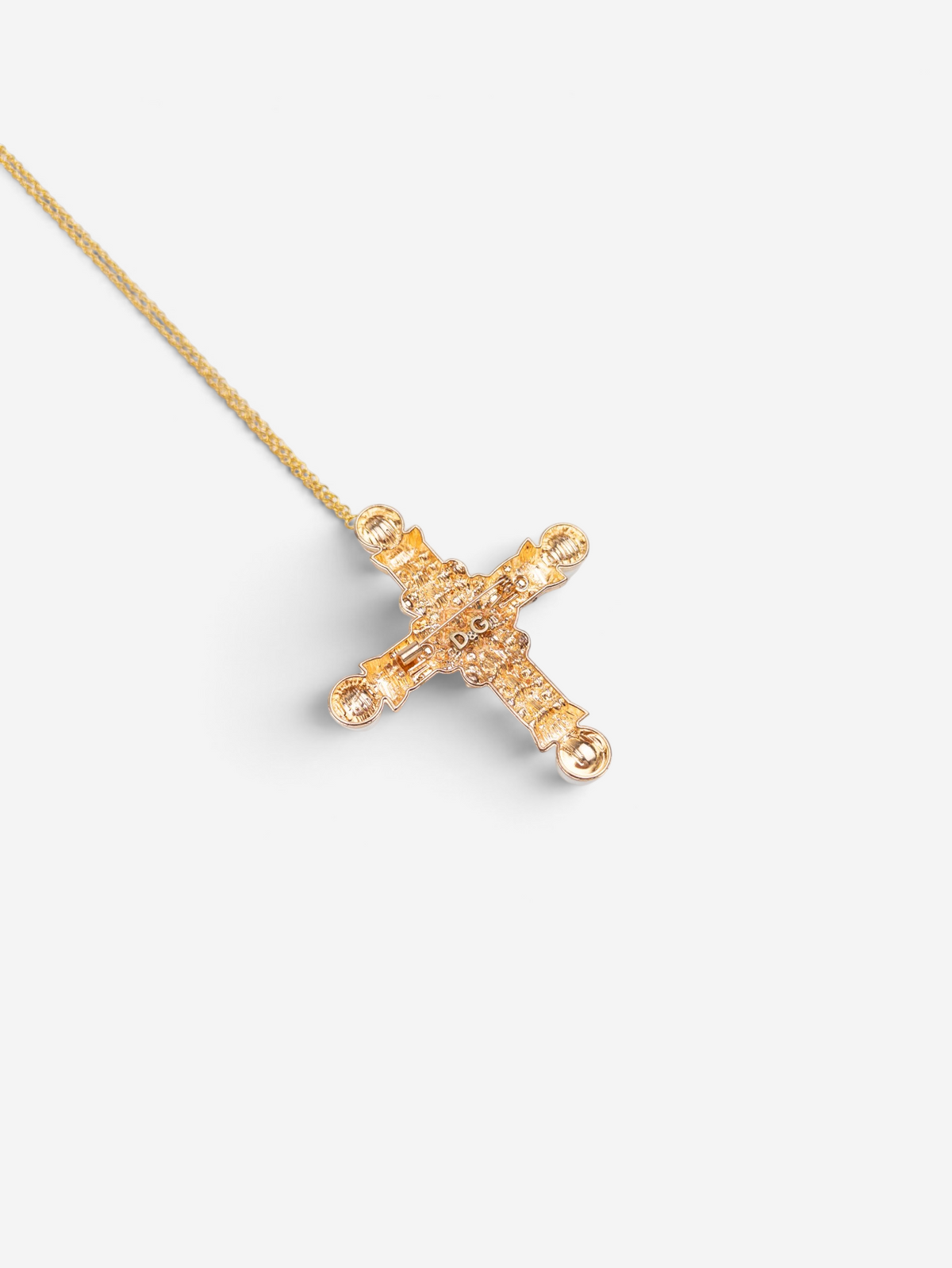 Dolce & Gabbana 2000s Gold-Colored Pearl Cross Necklace – photo 7