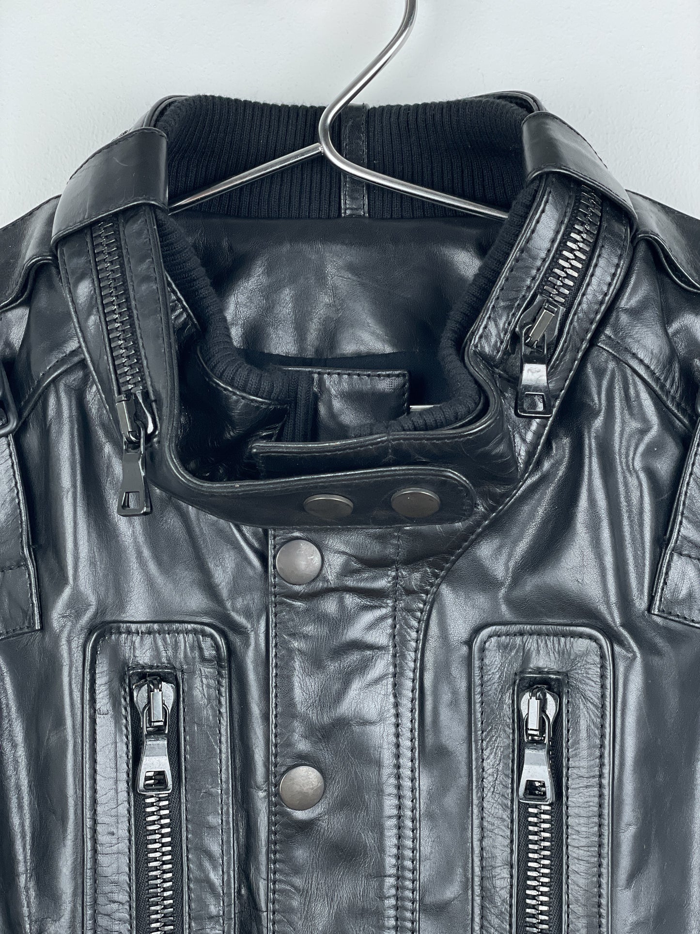 Balmain SS10 Decarnin Bondage Strap Militant Leather Jacket