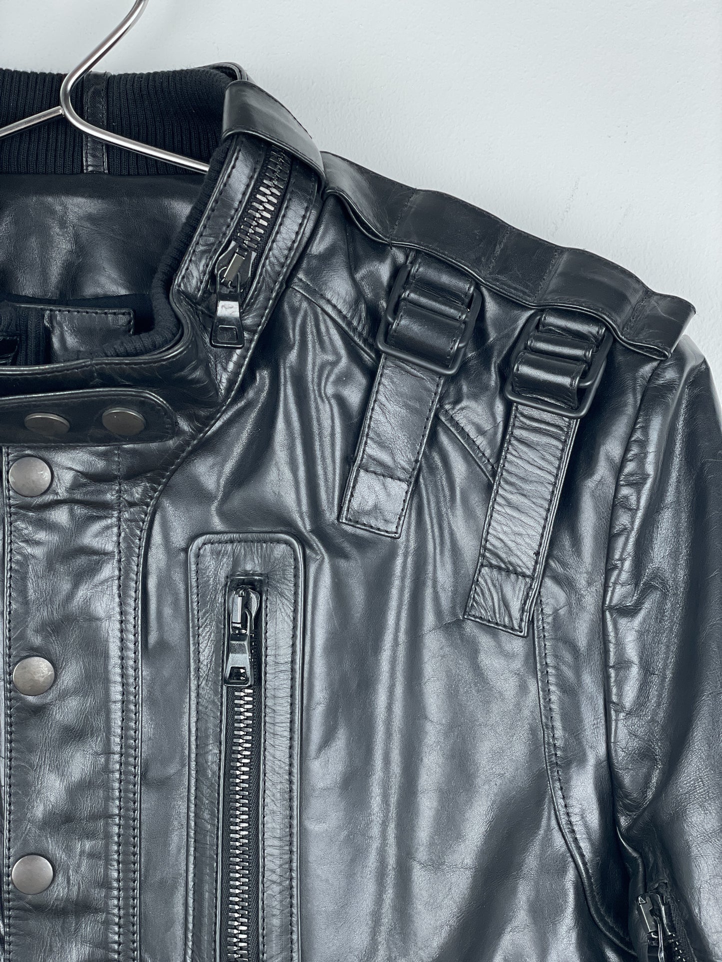 Balmain SS10 Decarnin Bondage Strap Militant Leather Jacket