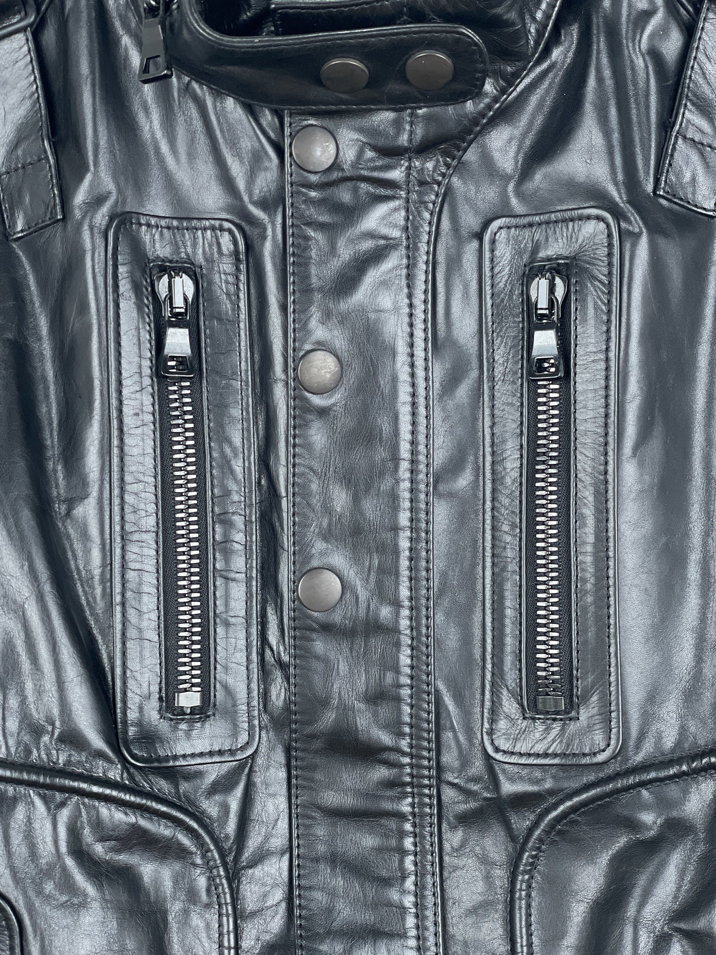 Balmain SS10 Decarnin Bondage Strap Militant Leather Jacket