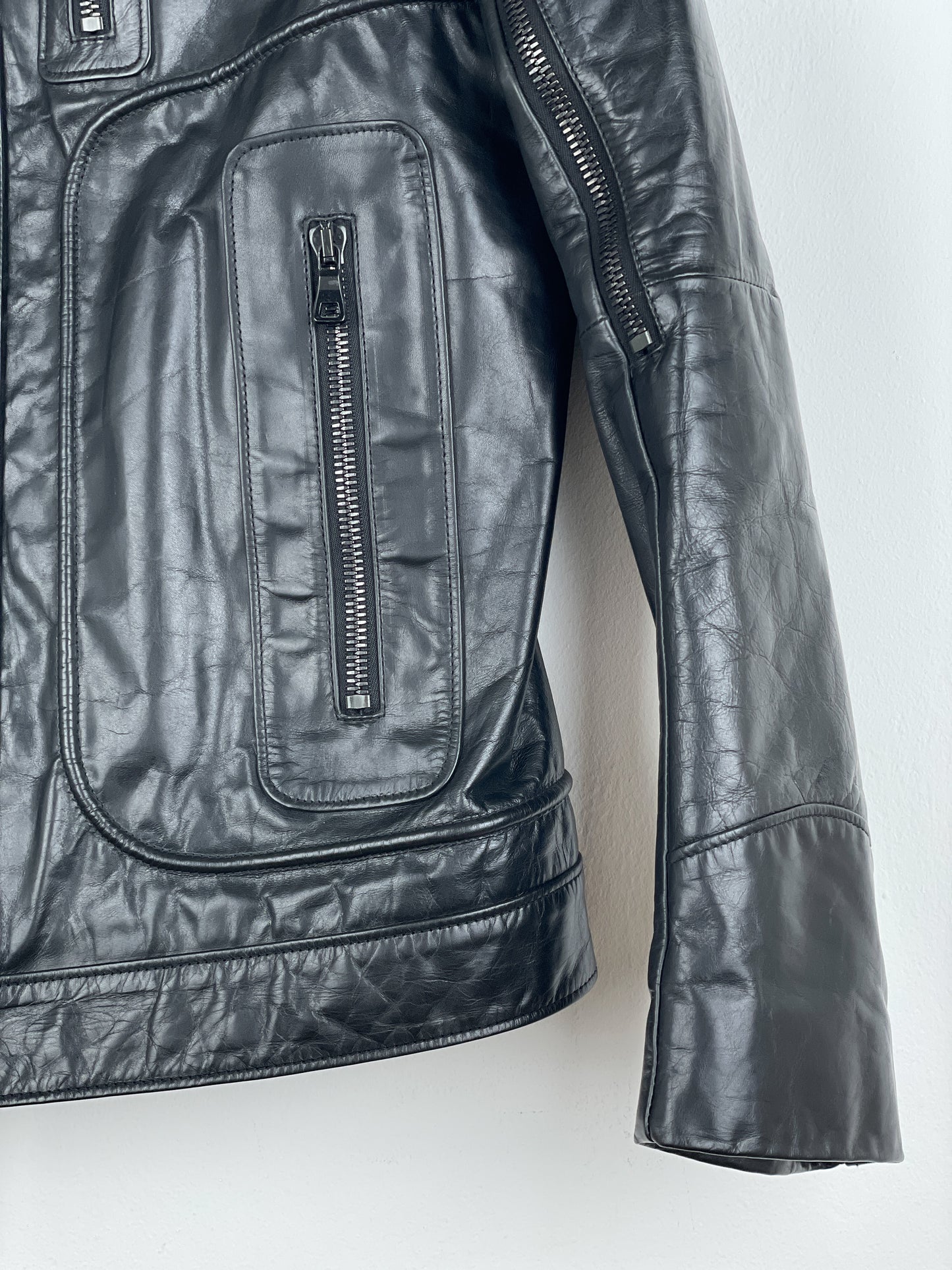 Balmain SS10 Decarnin Bondage Strap Militant Leather Jacket
