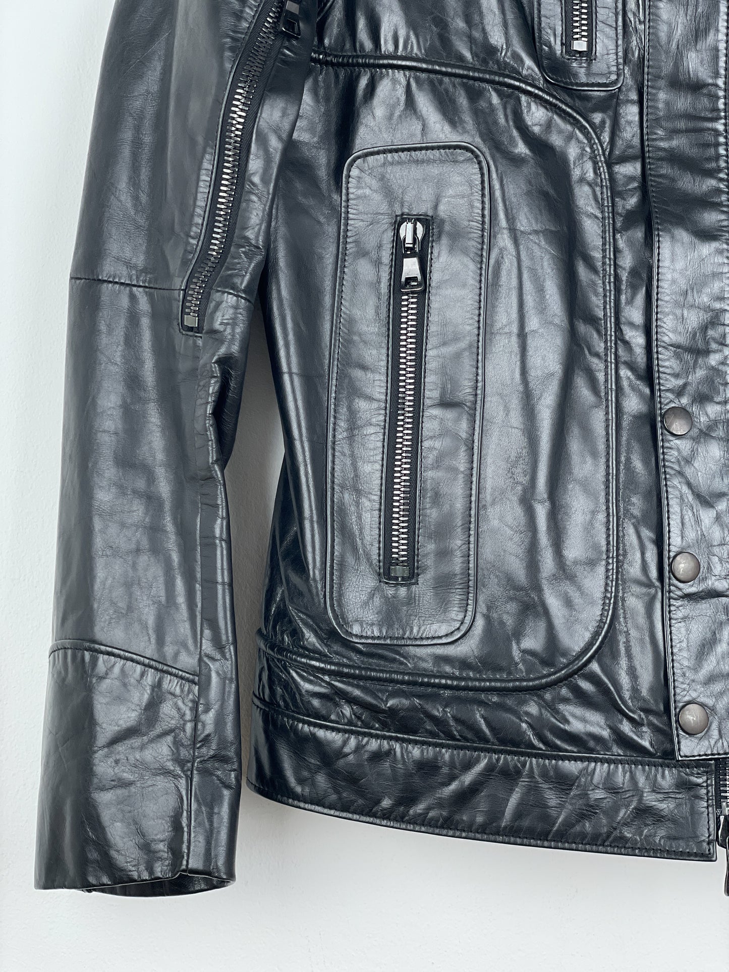 Balmain SS10 Decarnin Bondage Strap Militant Leather Jacket