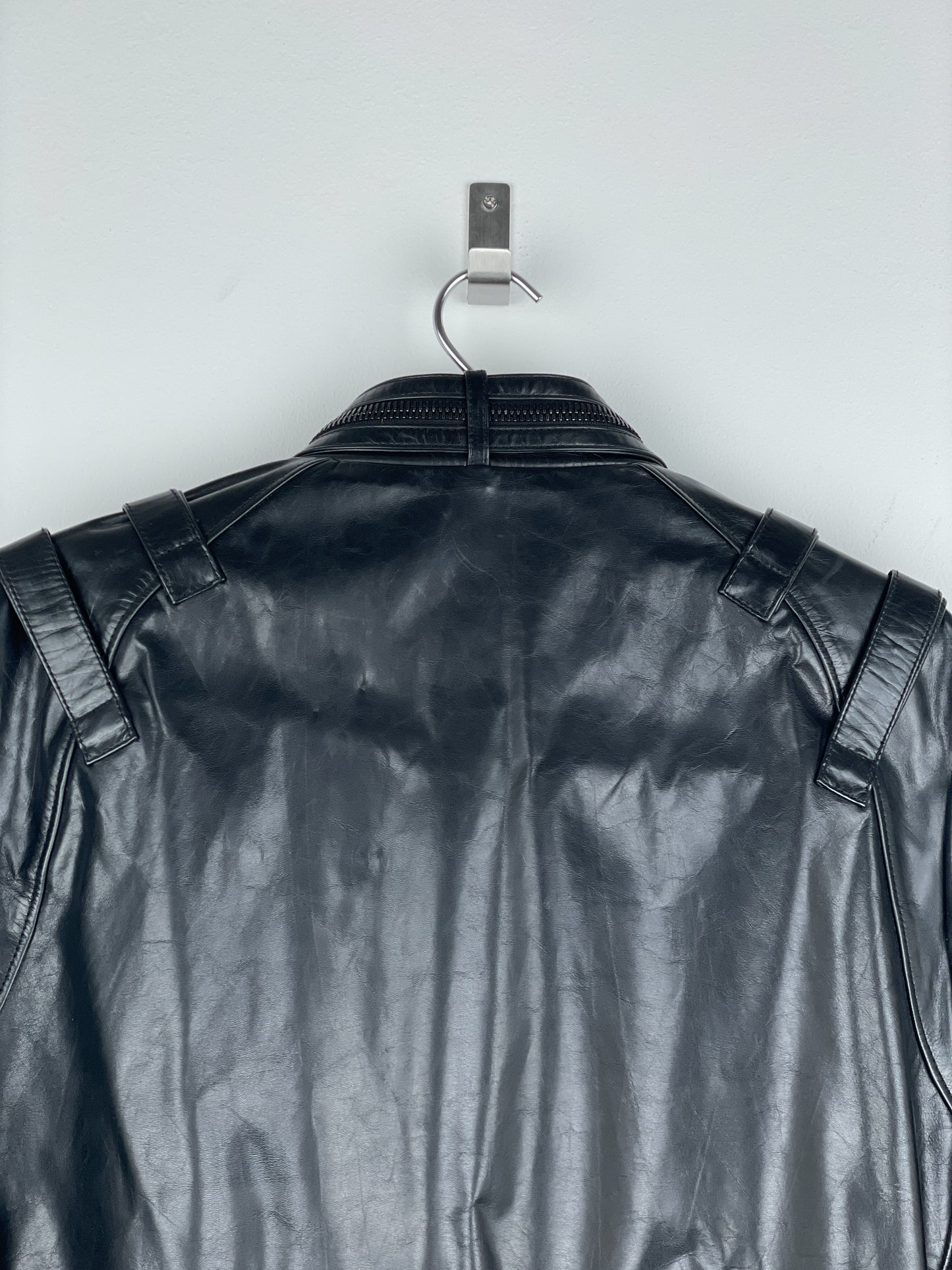 Balmain SS10 Decarnin Bondage Strap Militant Leather Jacket