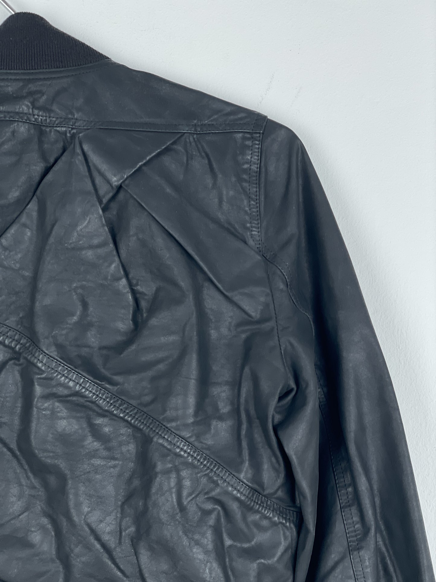 Rick Owens SS16 'Cyclops' Draped Ripple Leather Bomber Jacket
