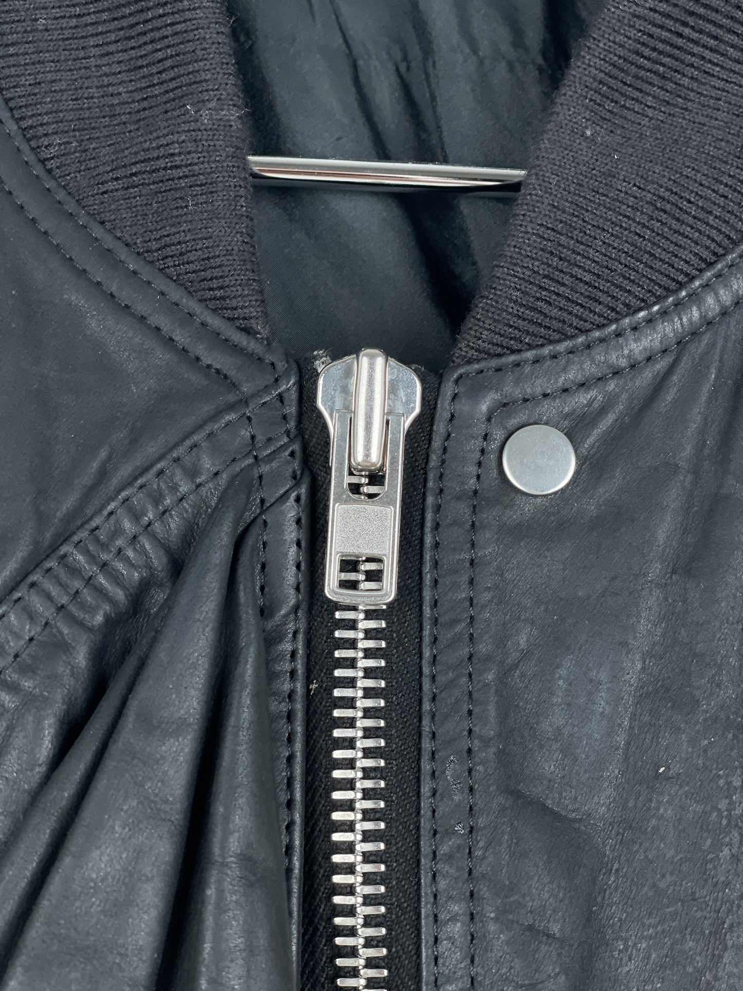 Rick Owens SS16 'Cyclops' Draped Ripple Leather Bomber Jacket