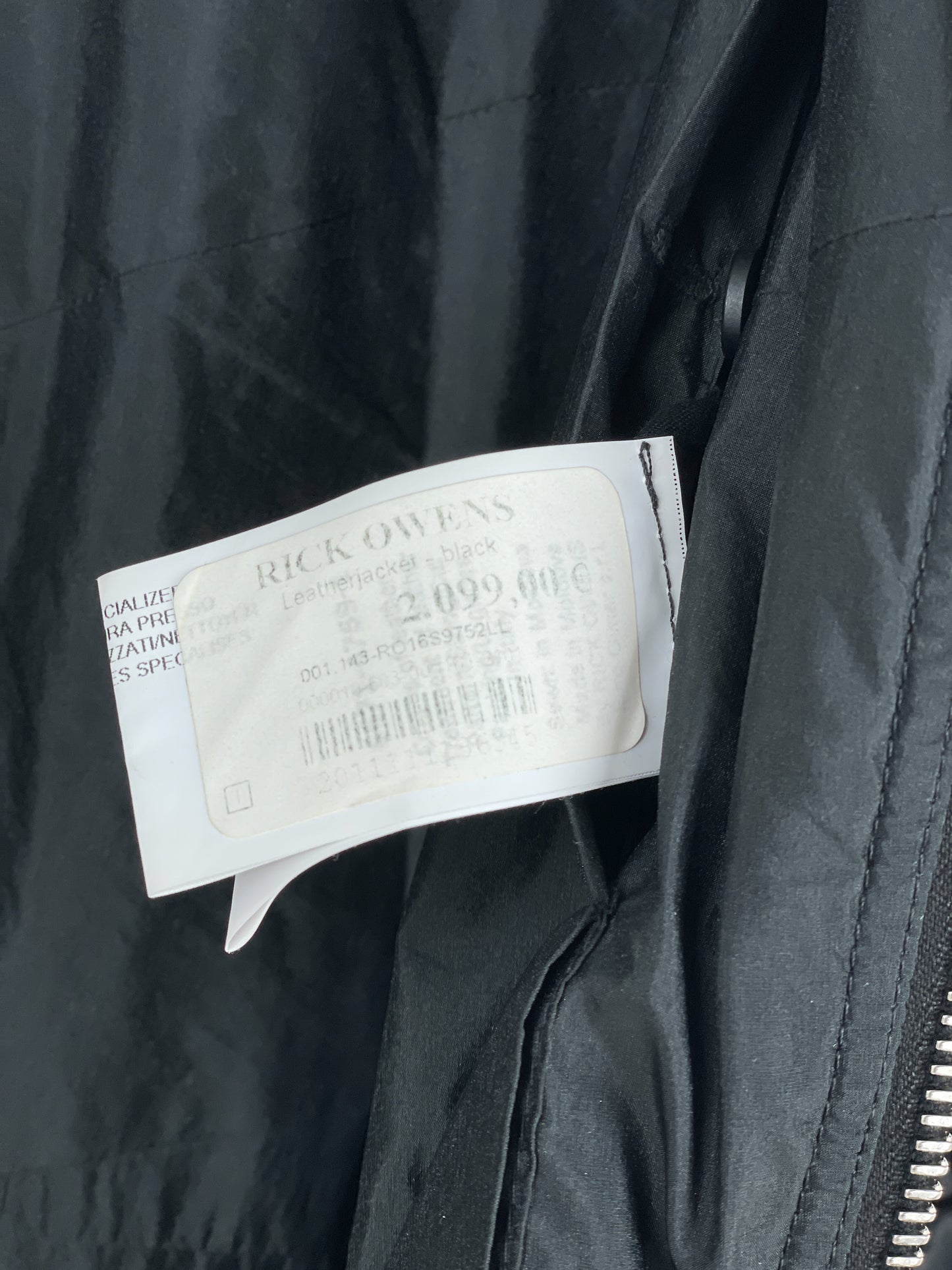 Rick Owens SS16 'Cyclops' Draped Ripple Leather Bomber Jacket