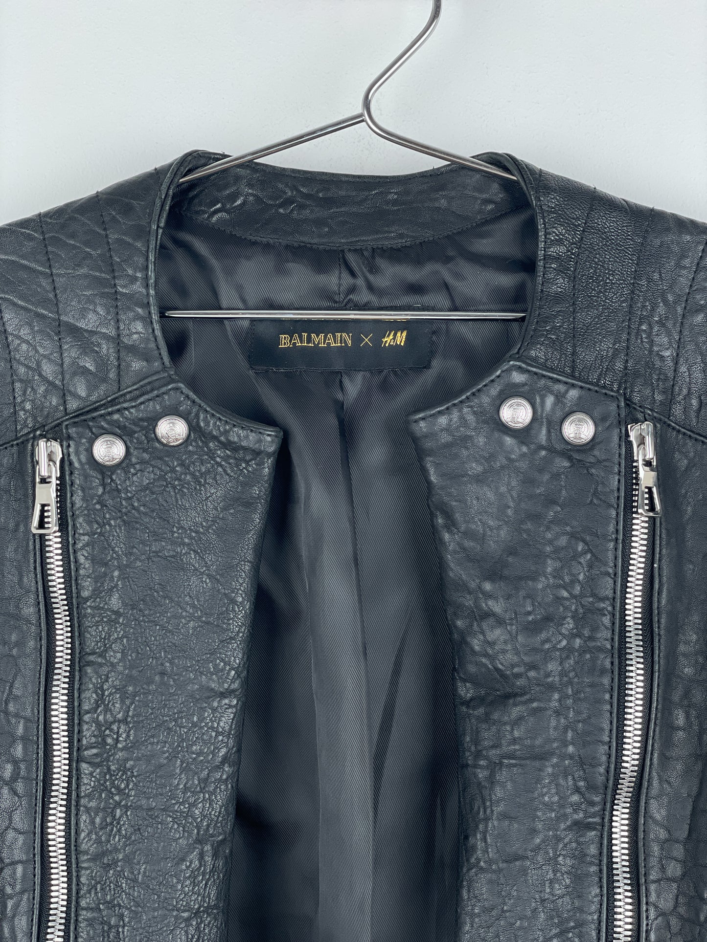 Balmain x H&M AW15 Double-Zipper Biker Leather Jacket
