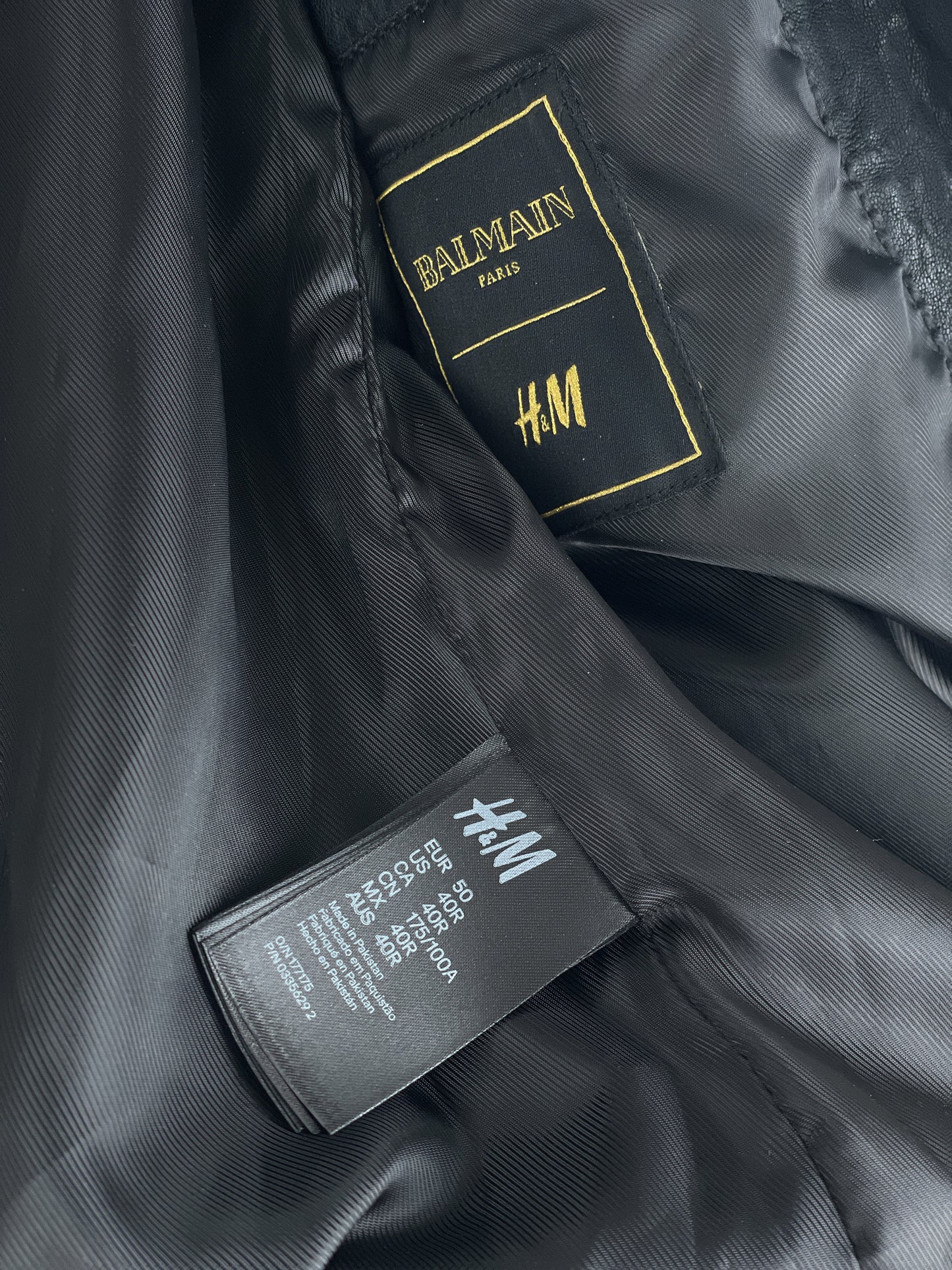 Balmain x H&M AW15 Double-Zipper Biker Leather Jacket